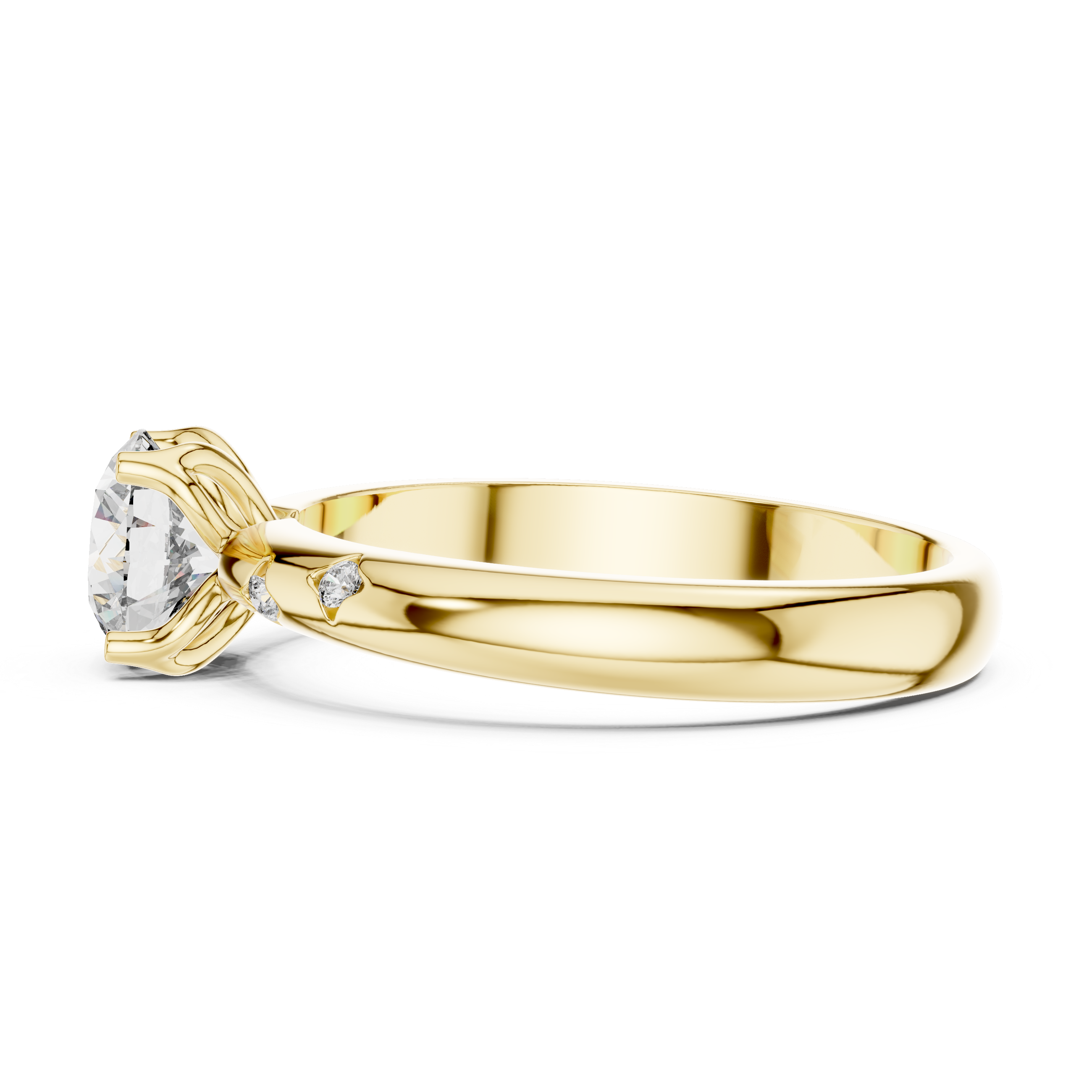 Elegant Yellow Gold Diamond Solitaire Engagement Ring