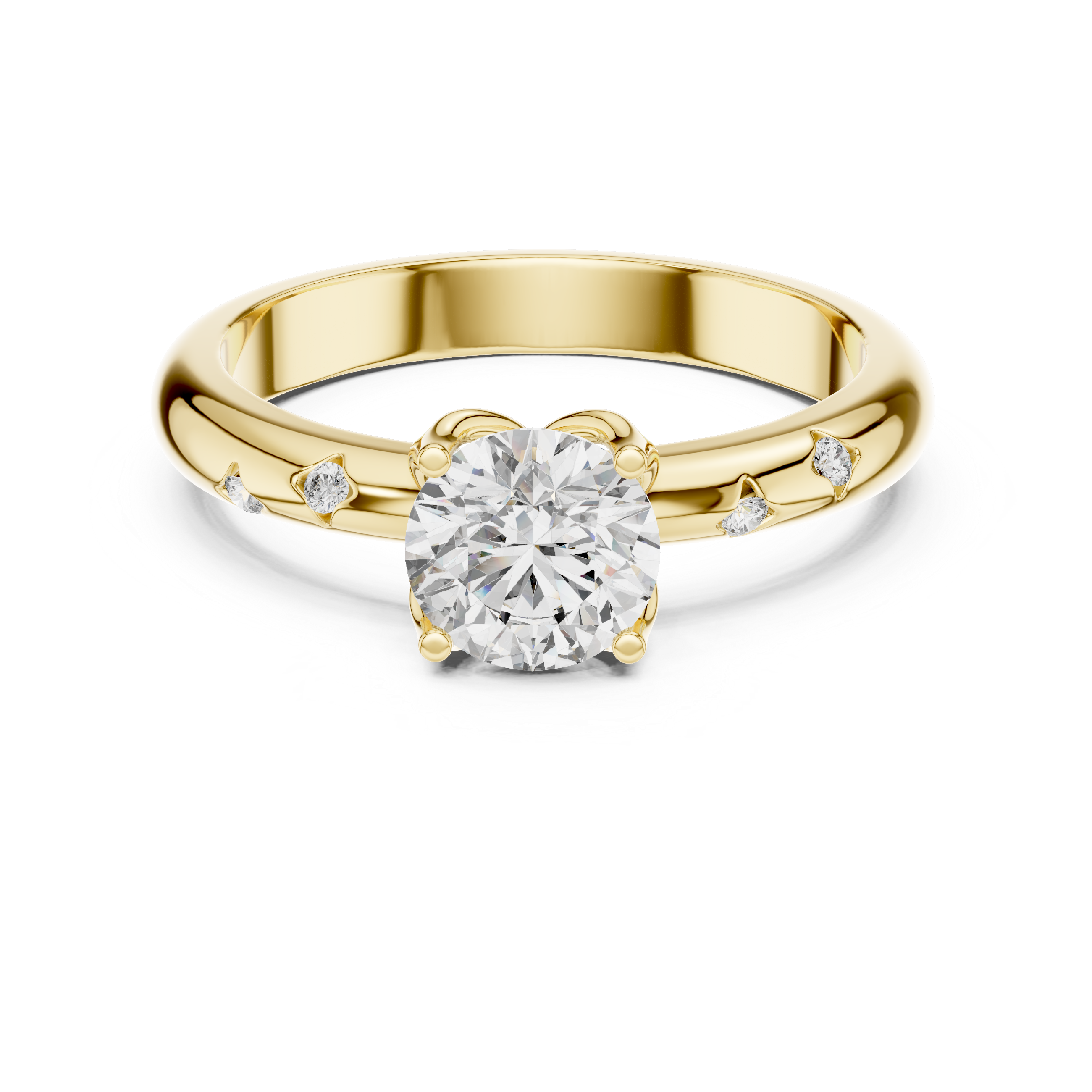 Elegant Yellow Gold Diamond Solitaire Engagement Ring