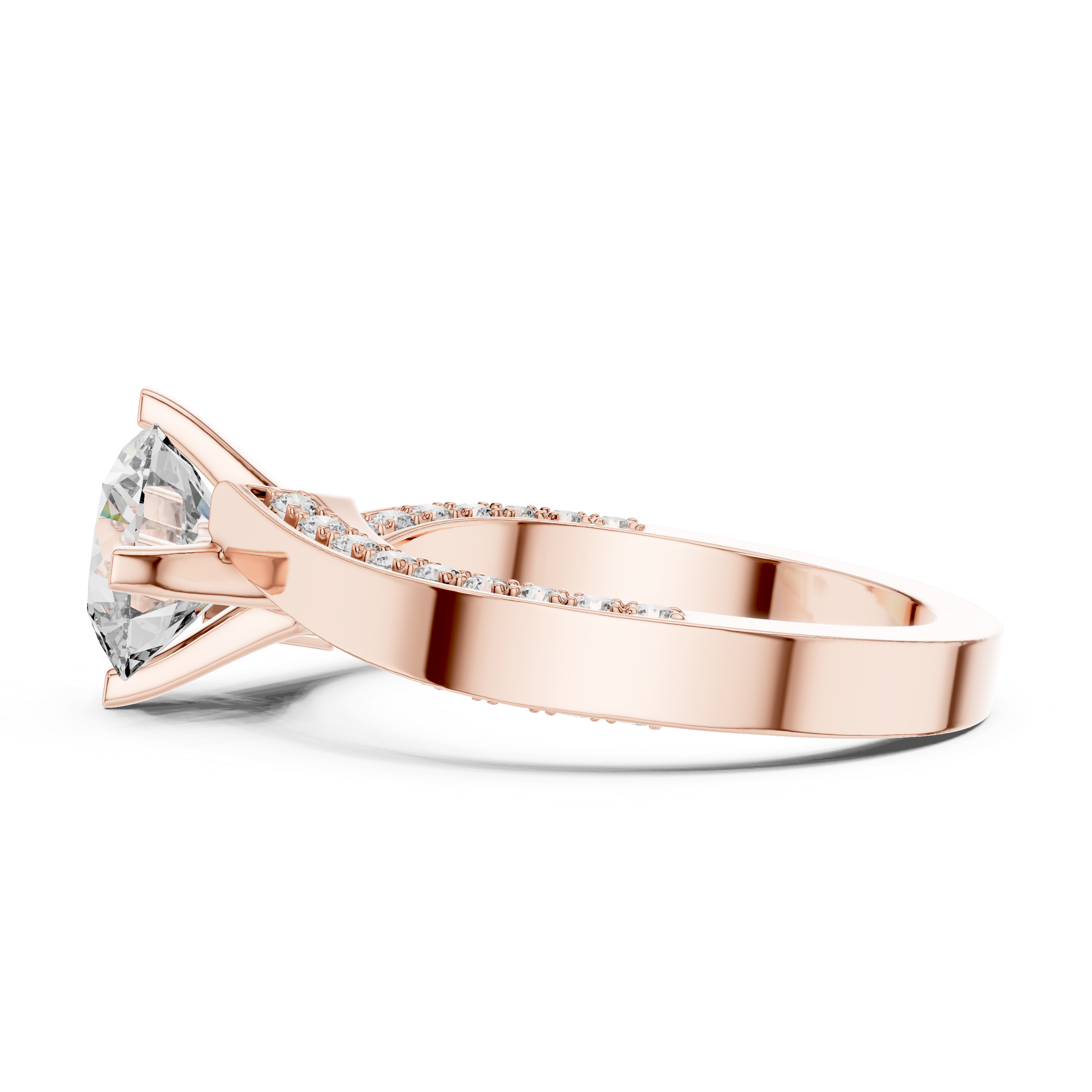 A radiant promise wrapped in rose gold brilliance and sparkling diamonds.