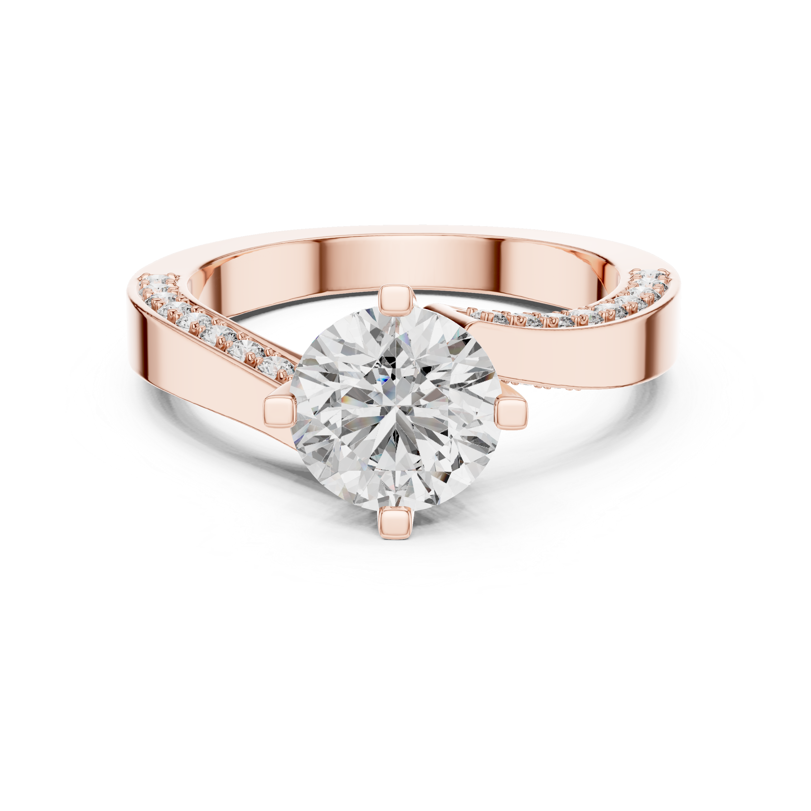 A radiant promise wrapped in rose gold brilliance and sparkling diamonds.