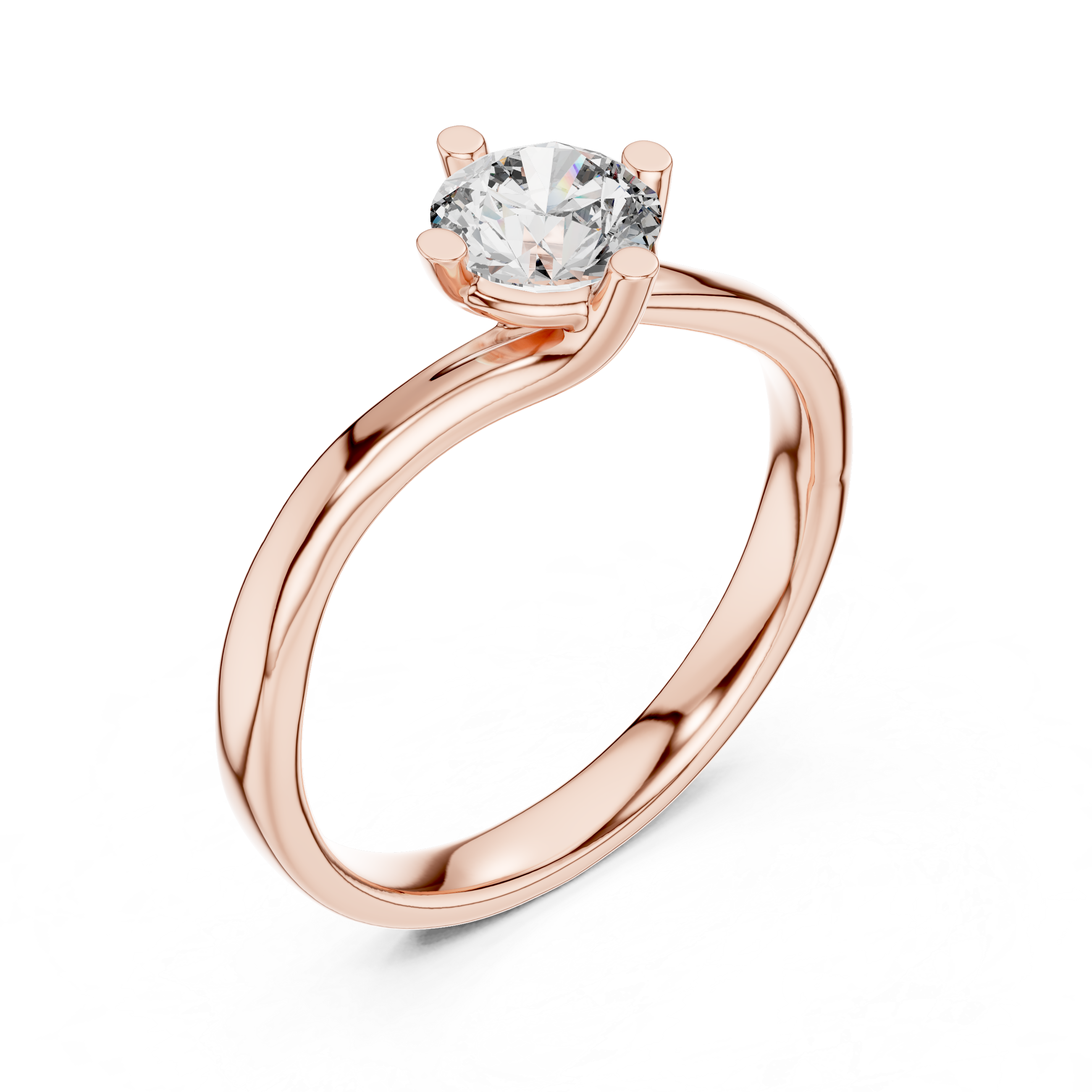 Rose gold solitaire engagement ring