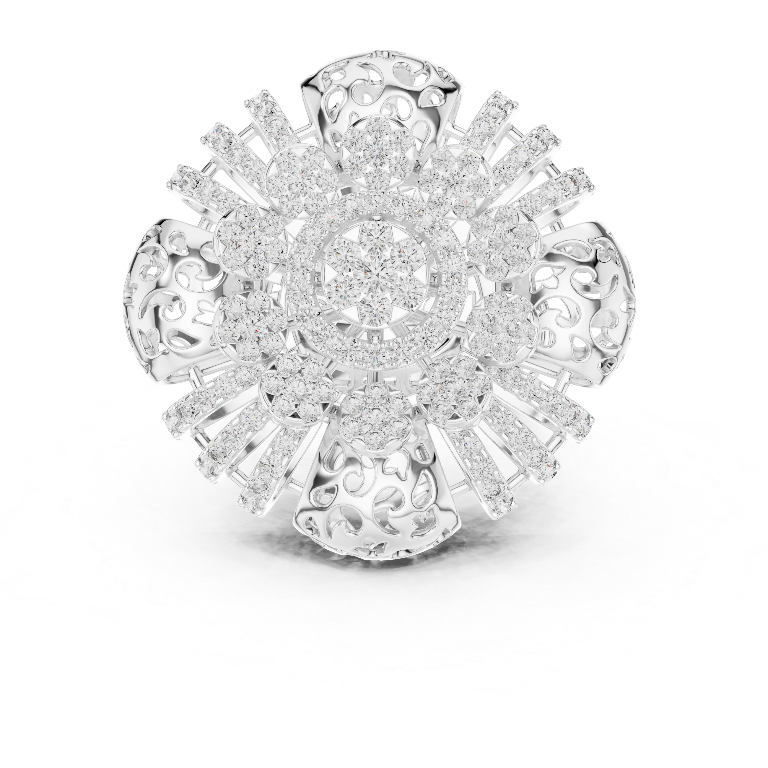 Elegance in Bloom: Rose Gold Diamond Floral Ring