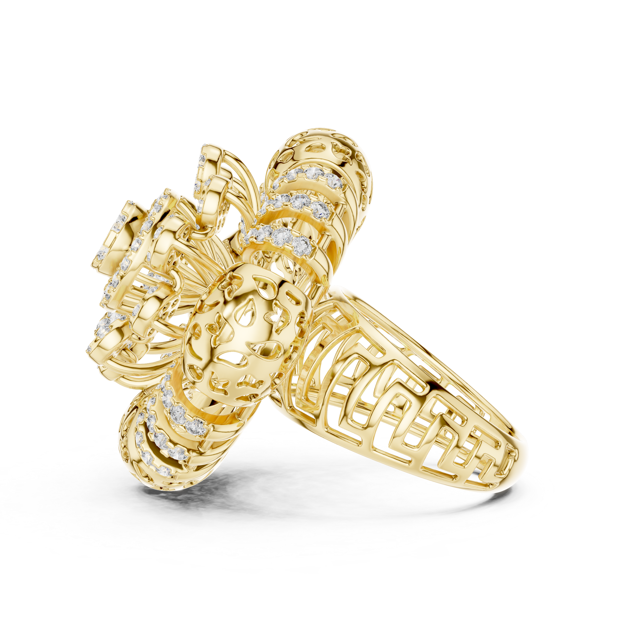 Elegance in Bloom: Rose Gold Diamond Floral Ring