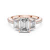 Rose Gold Emerald Cut Diamond Engagement Ring.