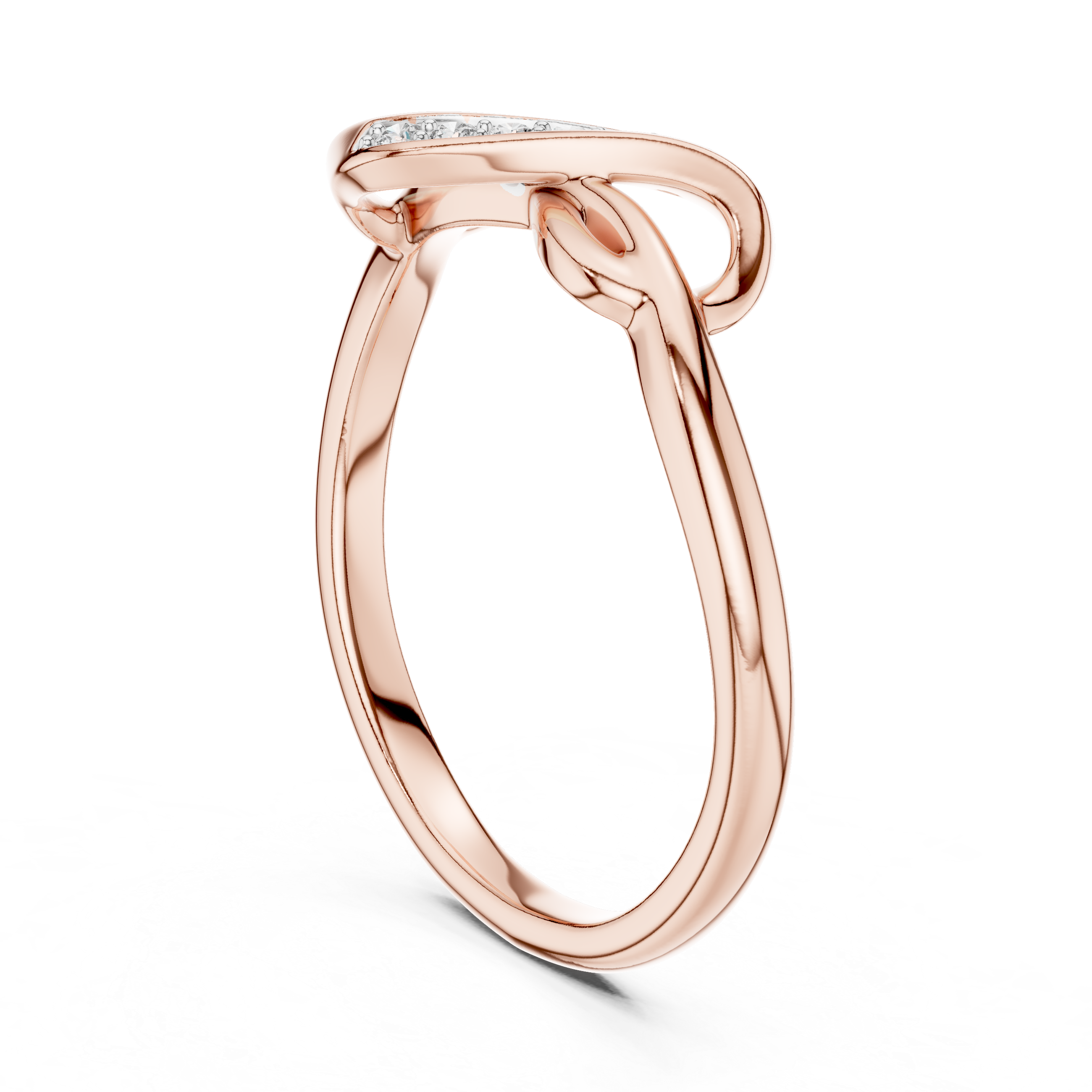 Sleek Open Loop Ring with Diamond Accent