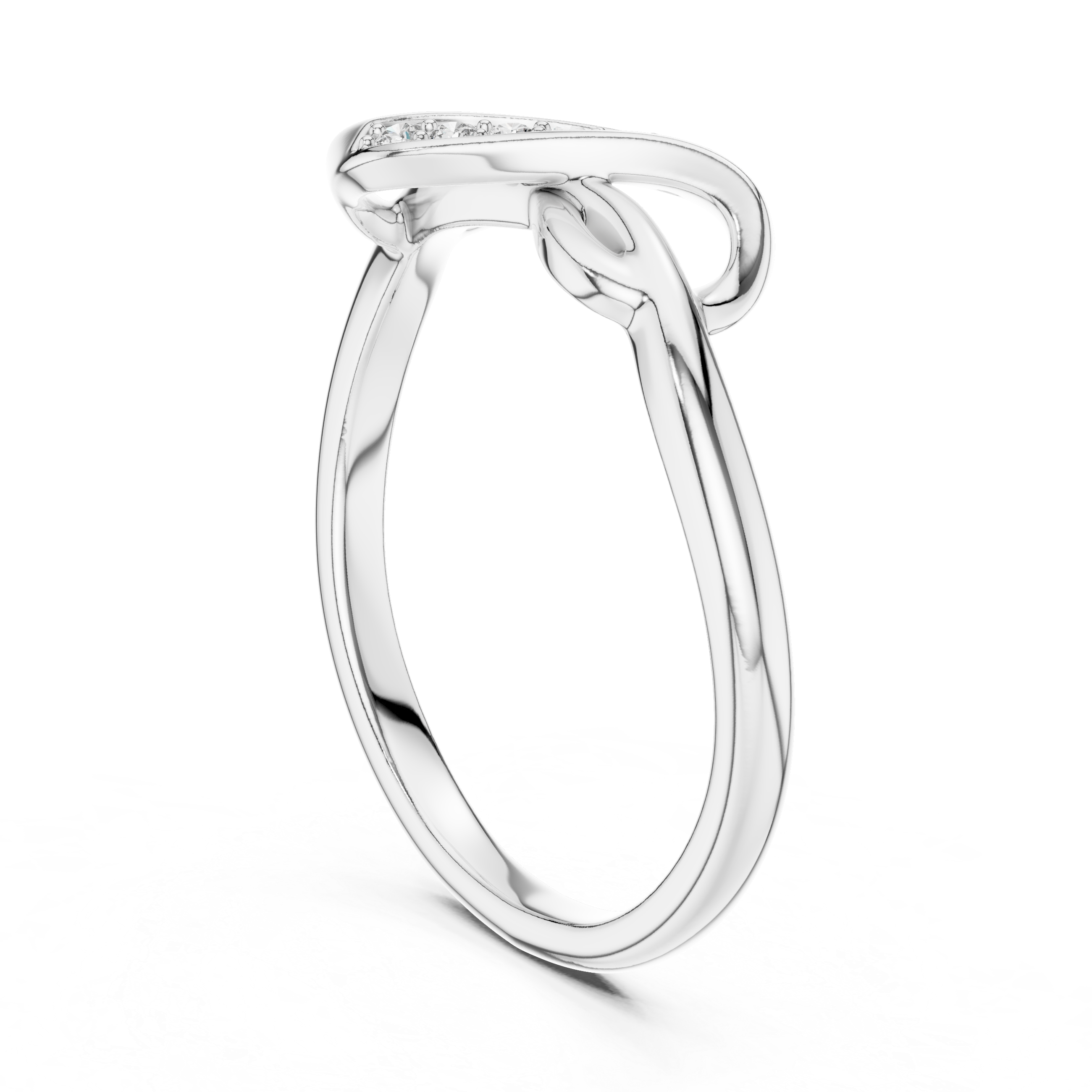 Sleek Open Loop Ring with Diamond Accent
