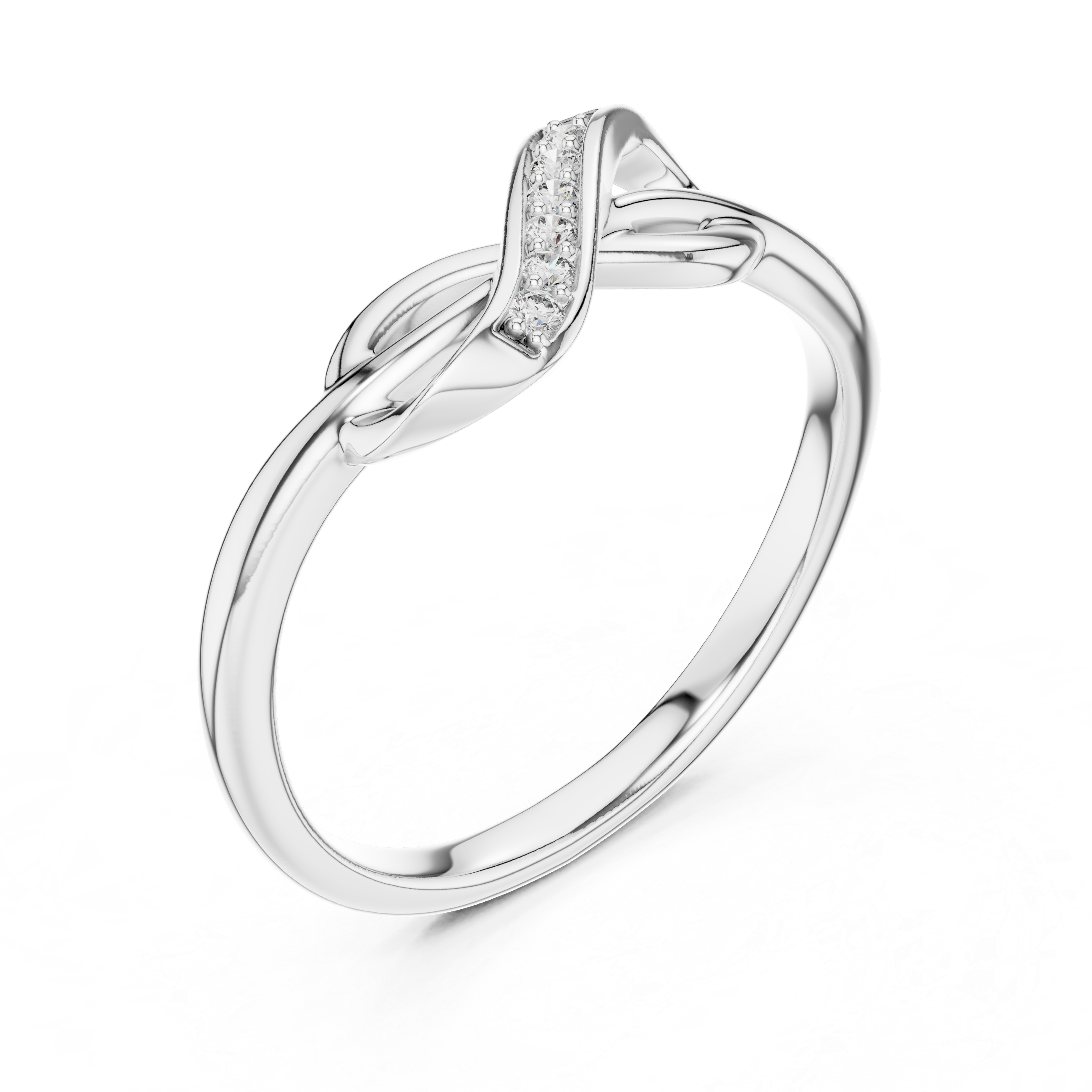 Sleek Open Loop Ring with Diamond Accent