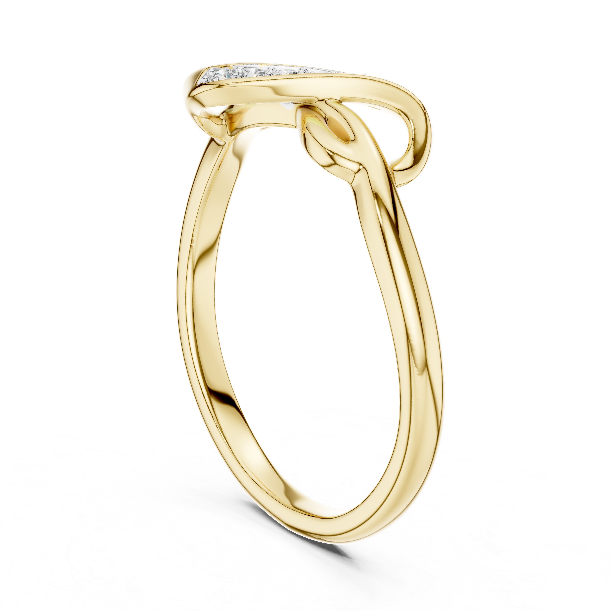 Sleek Open Loop Ring with Diamond Accent