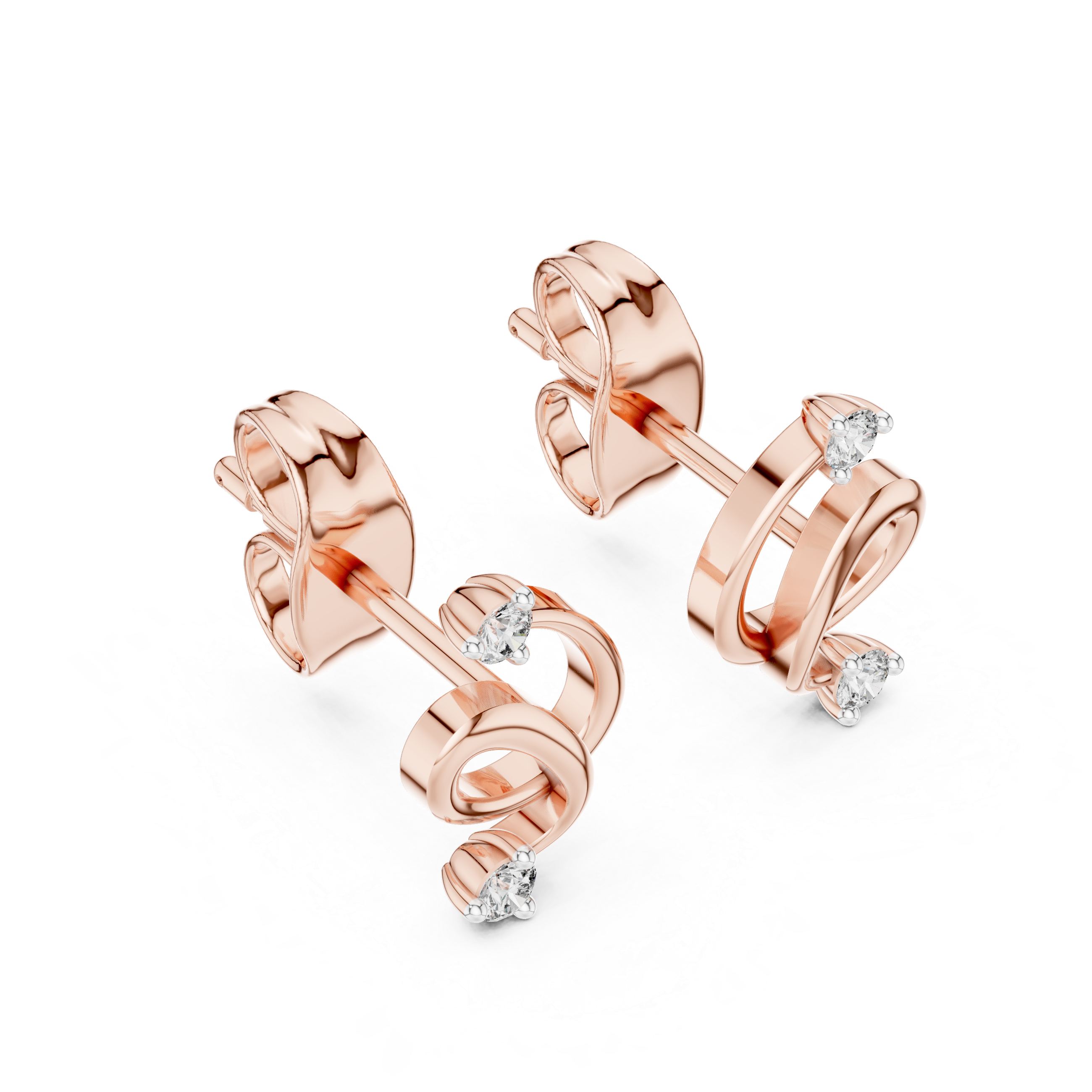 Luminous Spiral Diamond Studs