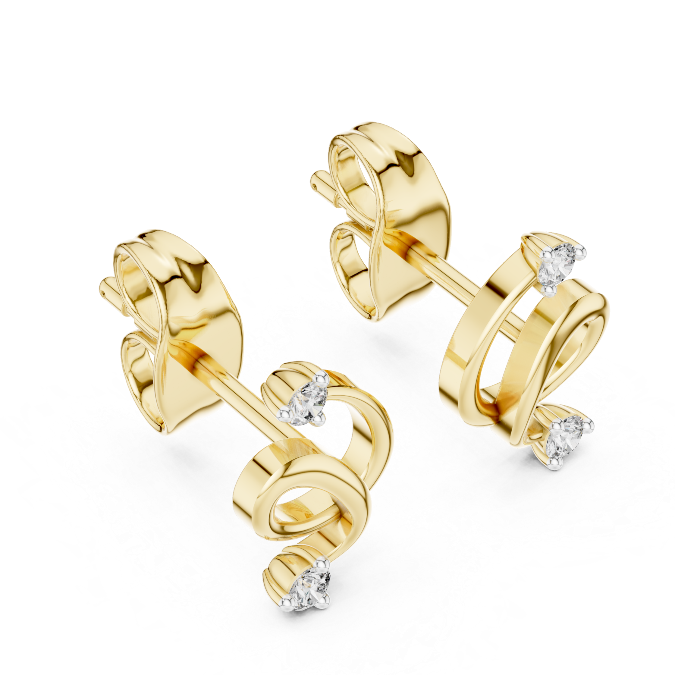 Luminous Spiral Diamond Studs