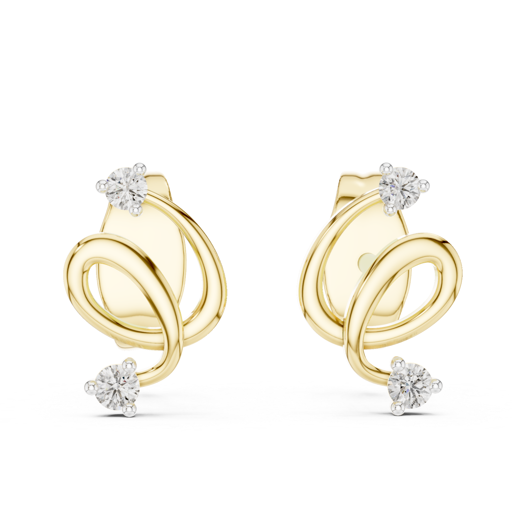 Luminous Spiral Diamond Studs