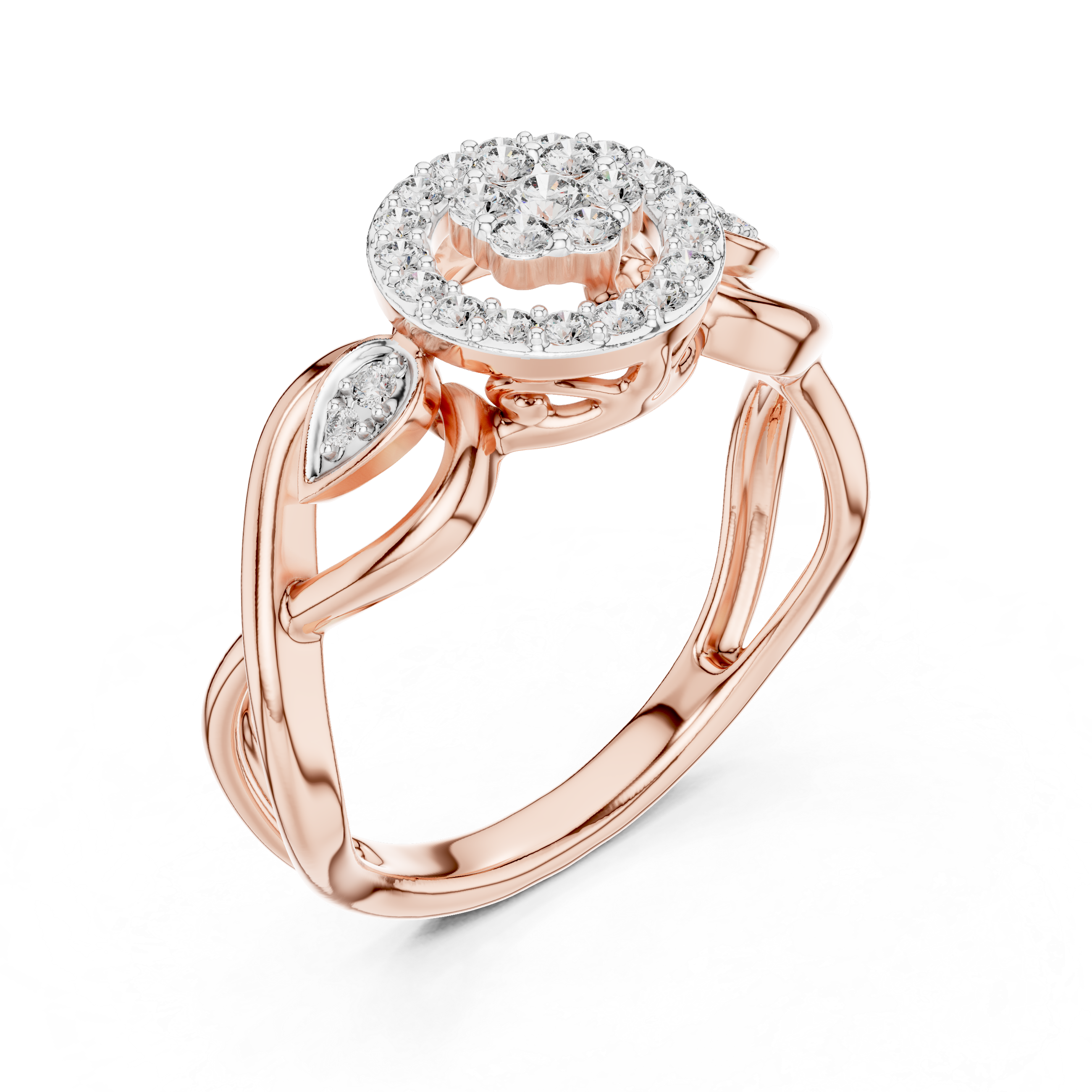 Nature-Inspired Diamond Cluster Ring