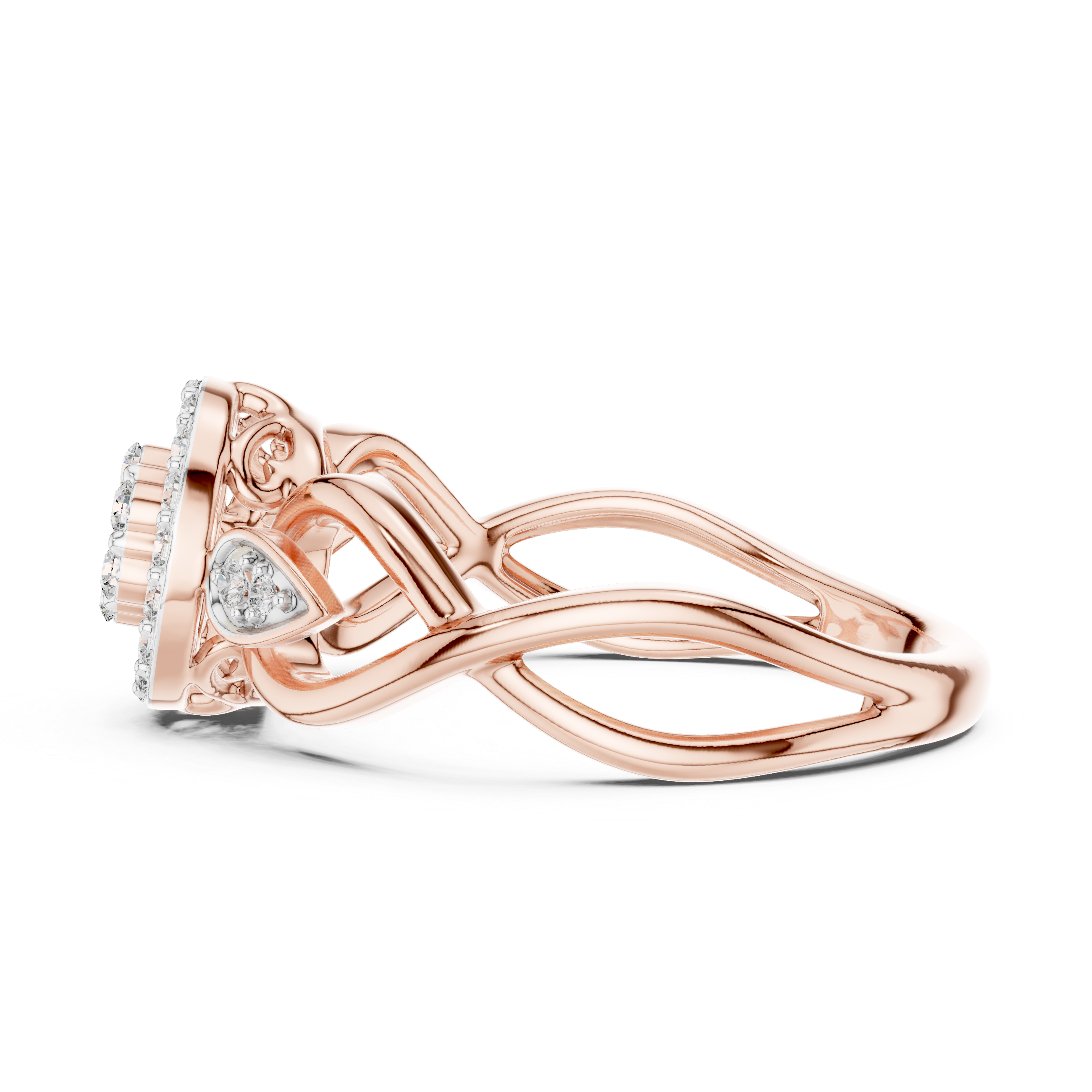 Nature-Inspired Diamond Cluster Ring