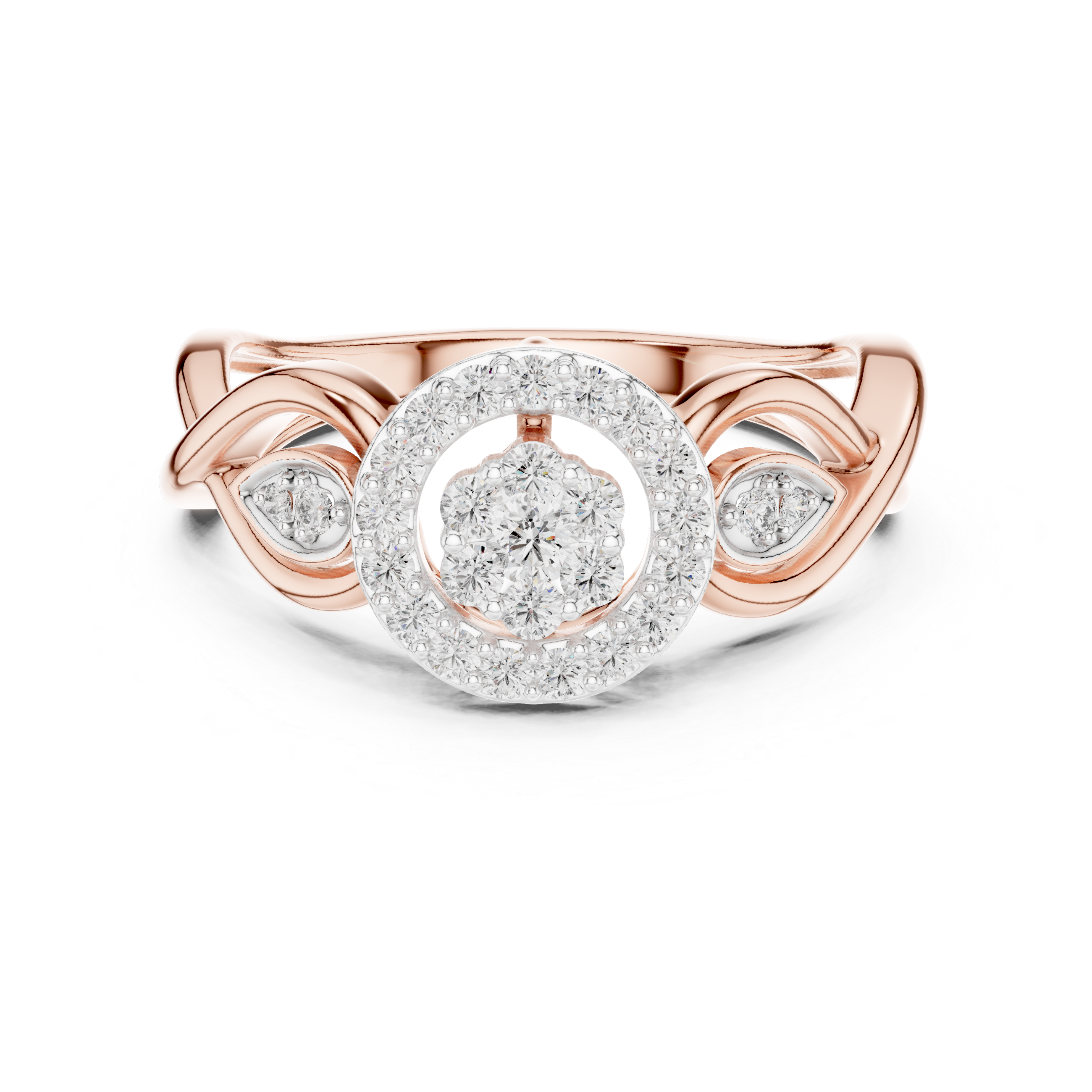 Nature-Inspired Diamond Cluster Ring