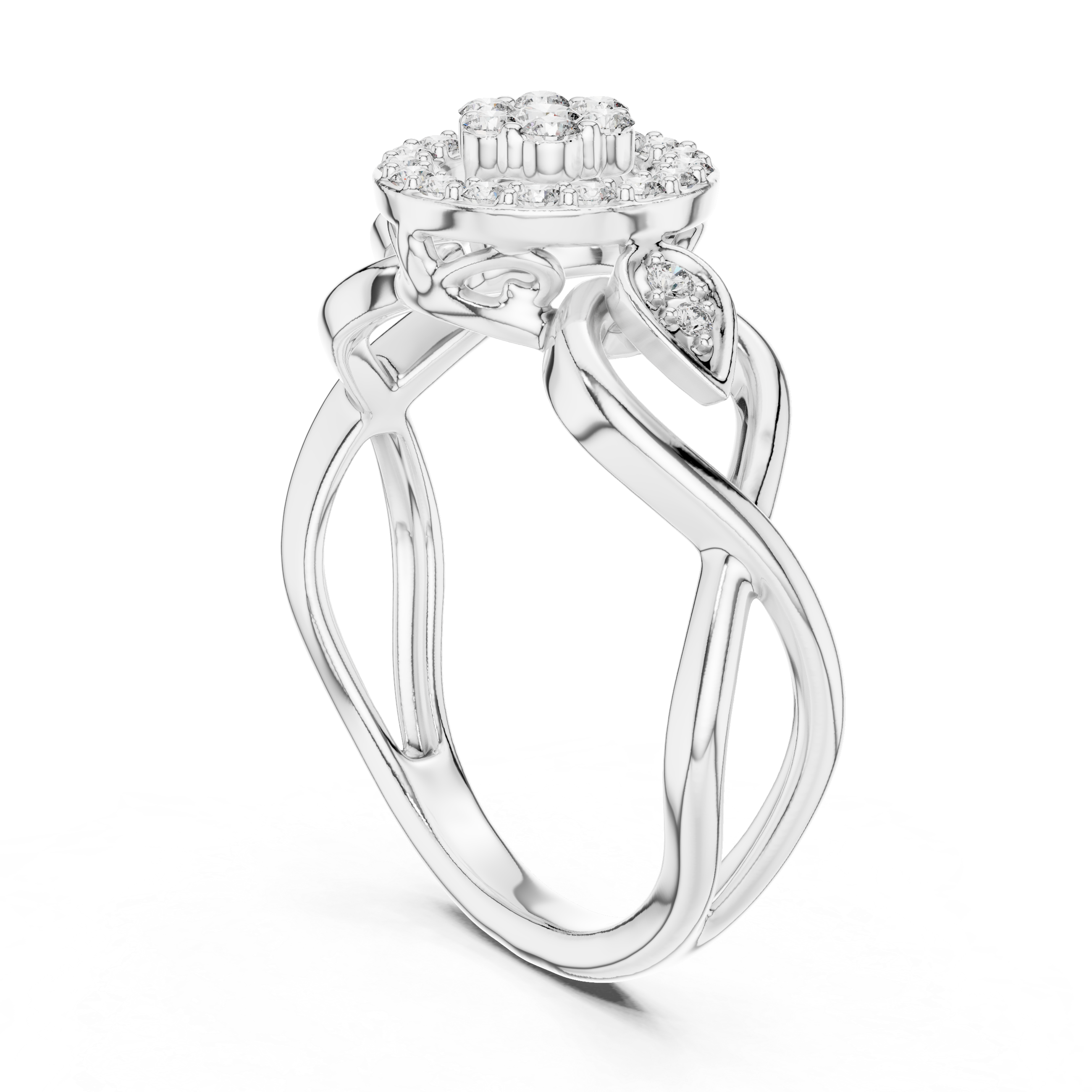 Nature-Inspired Diamond Cluster Ring