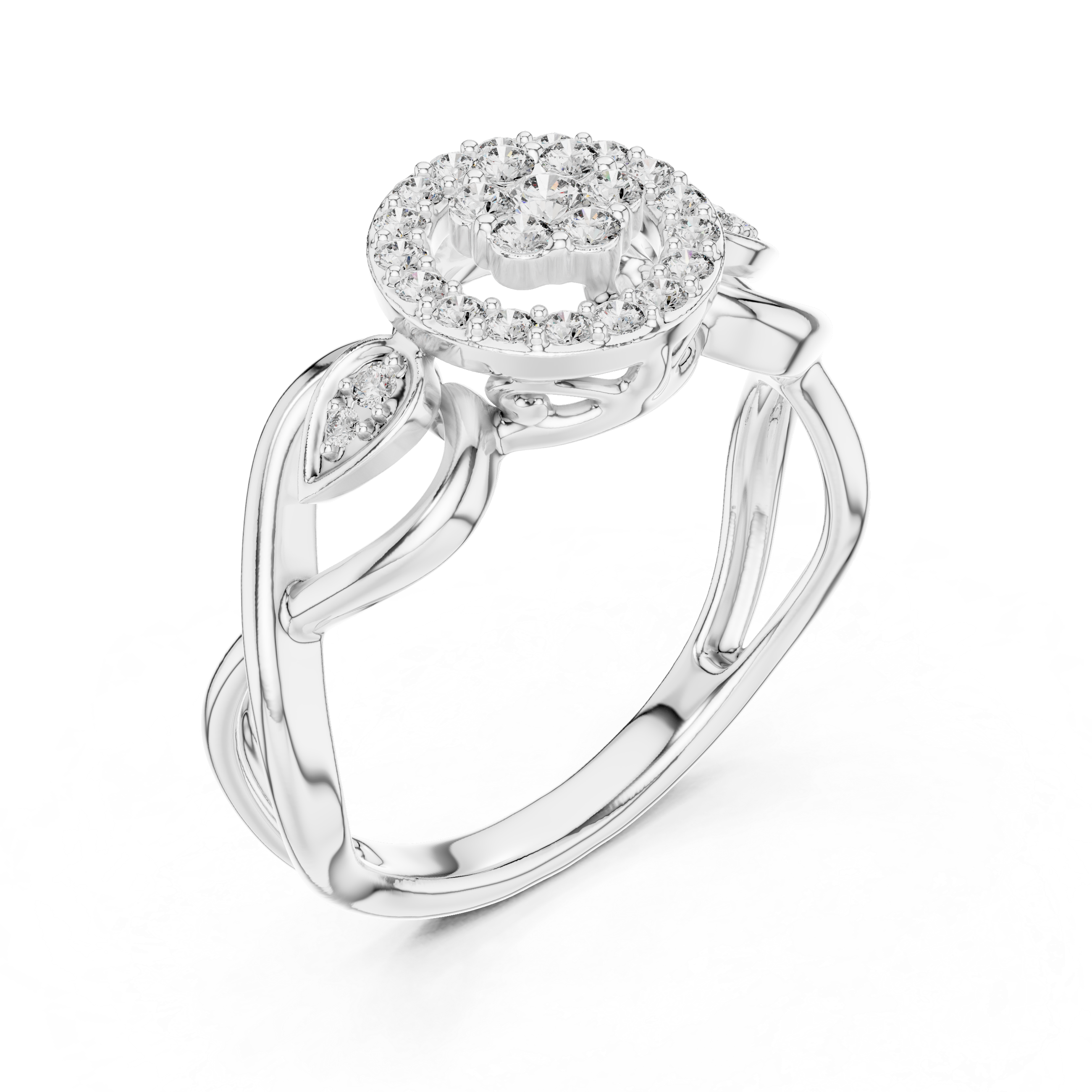 Nature-Inspired Diamond Cluster Ring