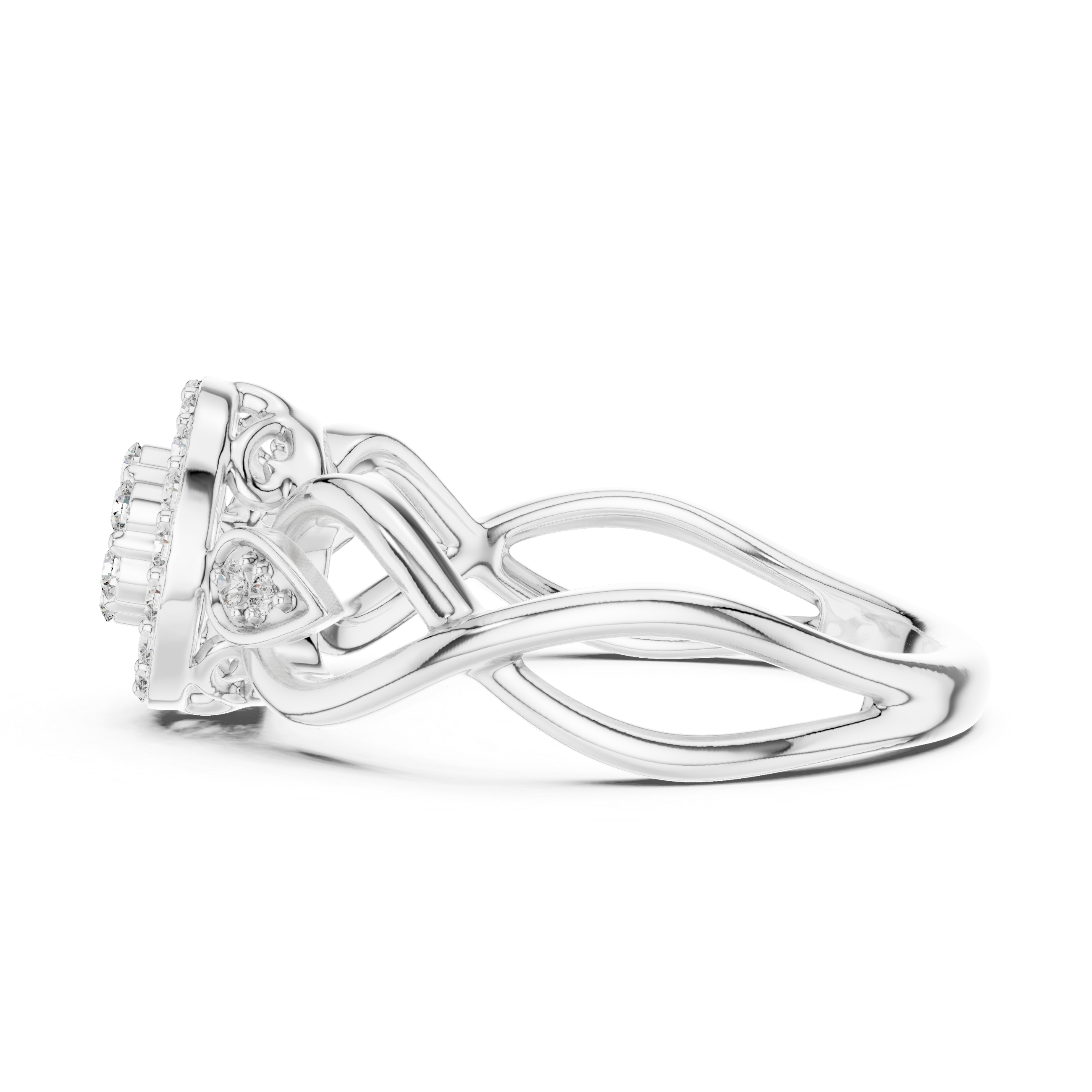 Nature-Inspired Diamond Cluster Ring