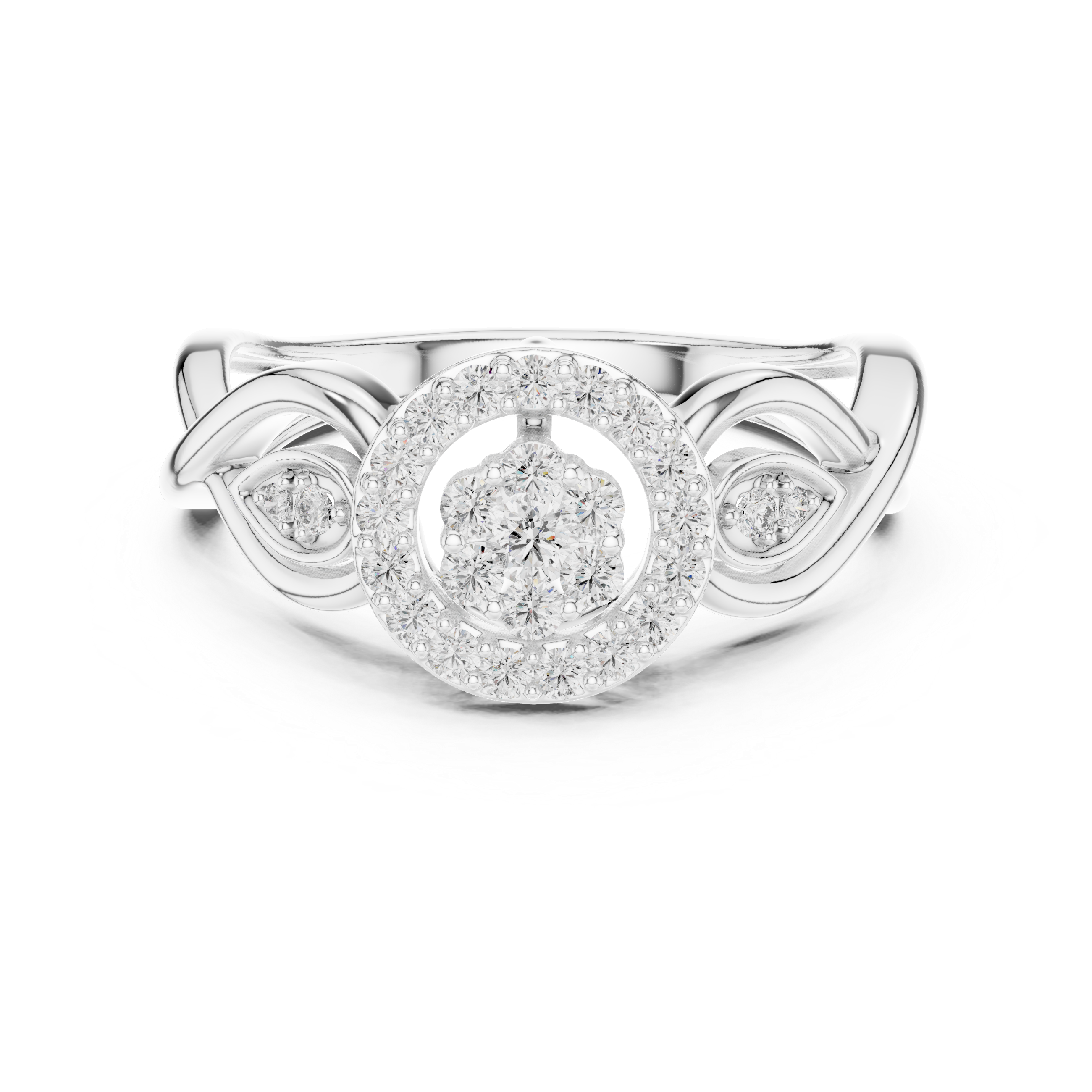 Nature-Inspired Diamond Cluster Ring