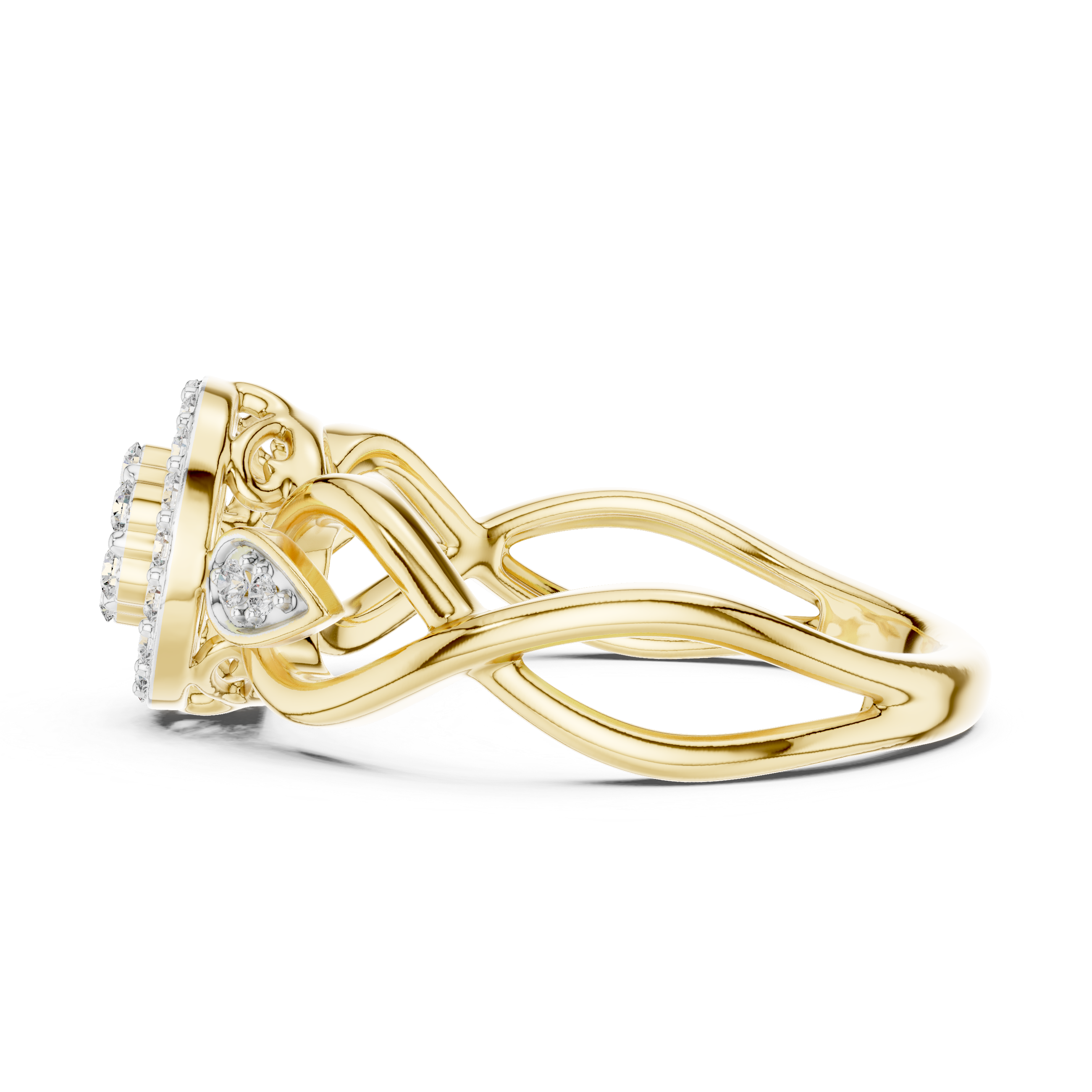 Nature-Inspired Diamond Cluster Ring