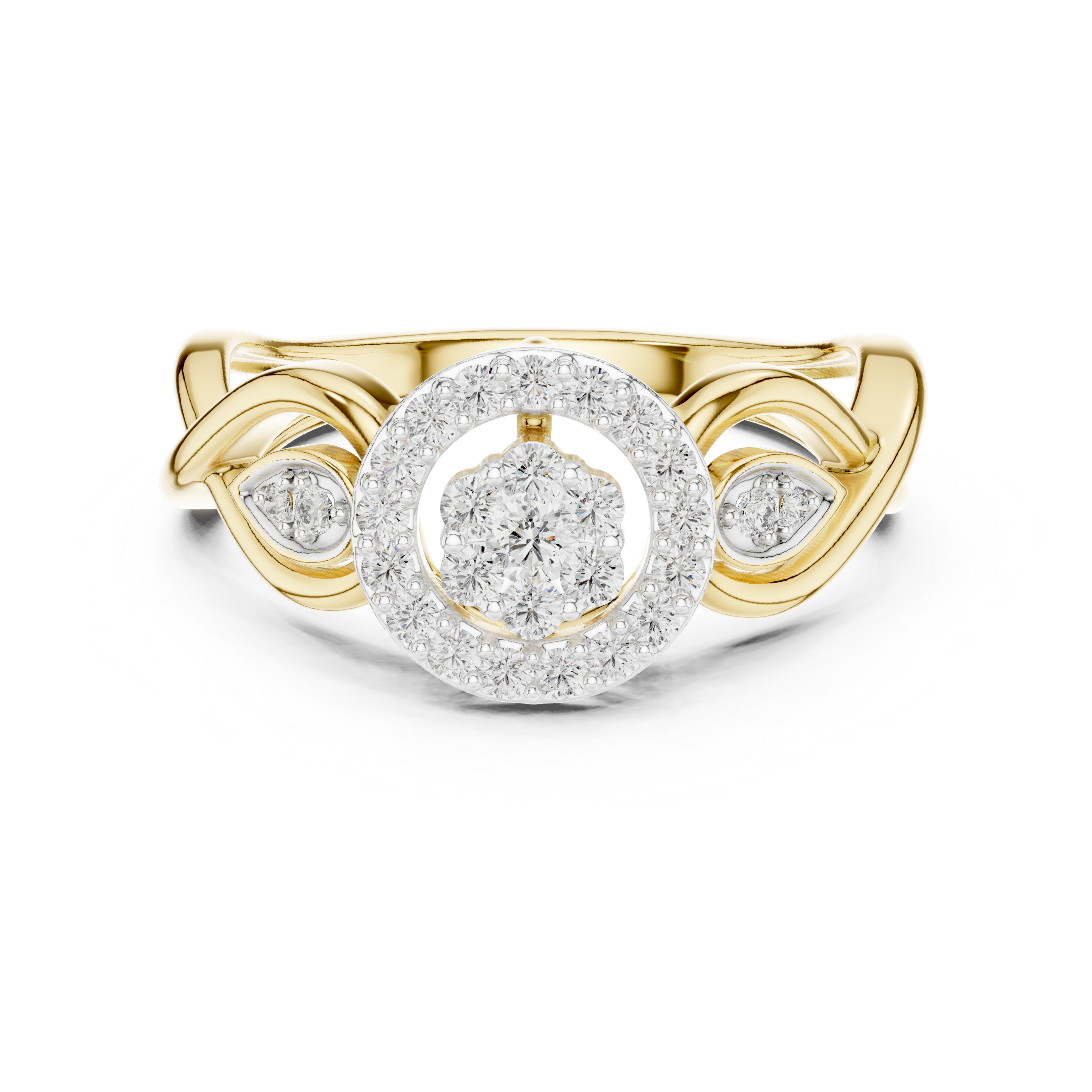Nature-Inspired Diamond Cluster Ring