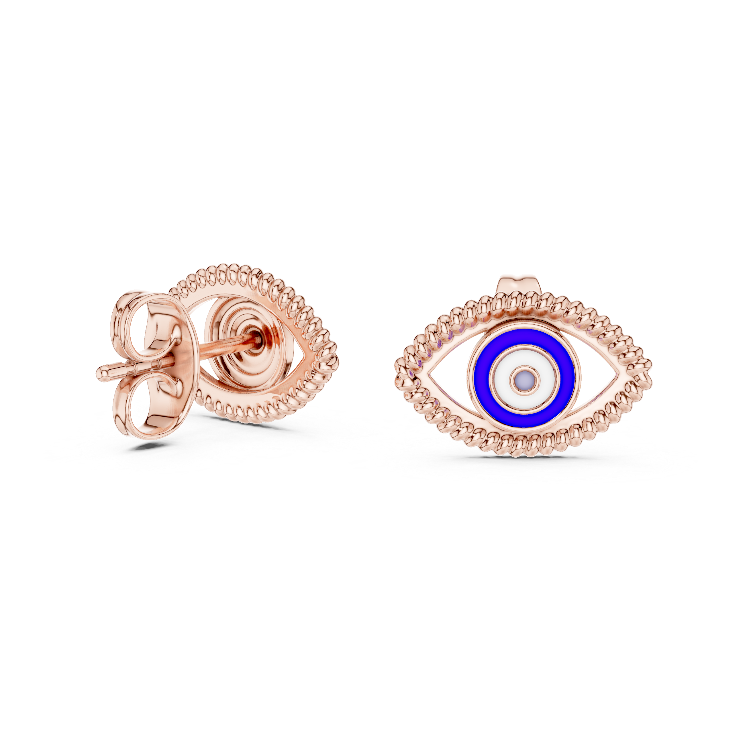 Protective Gaze Rose Gold Earrings