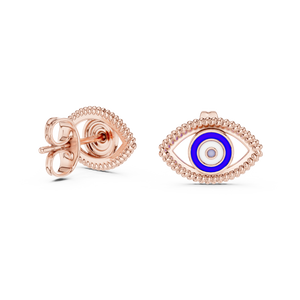 Protective Gaze Rose Gold Earrings