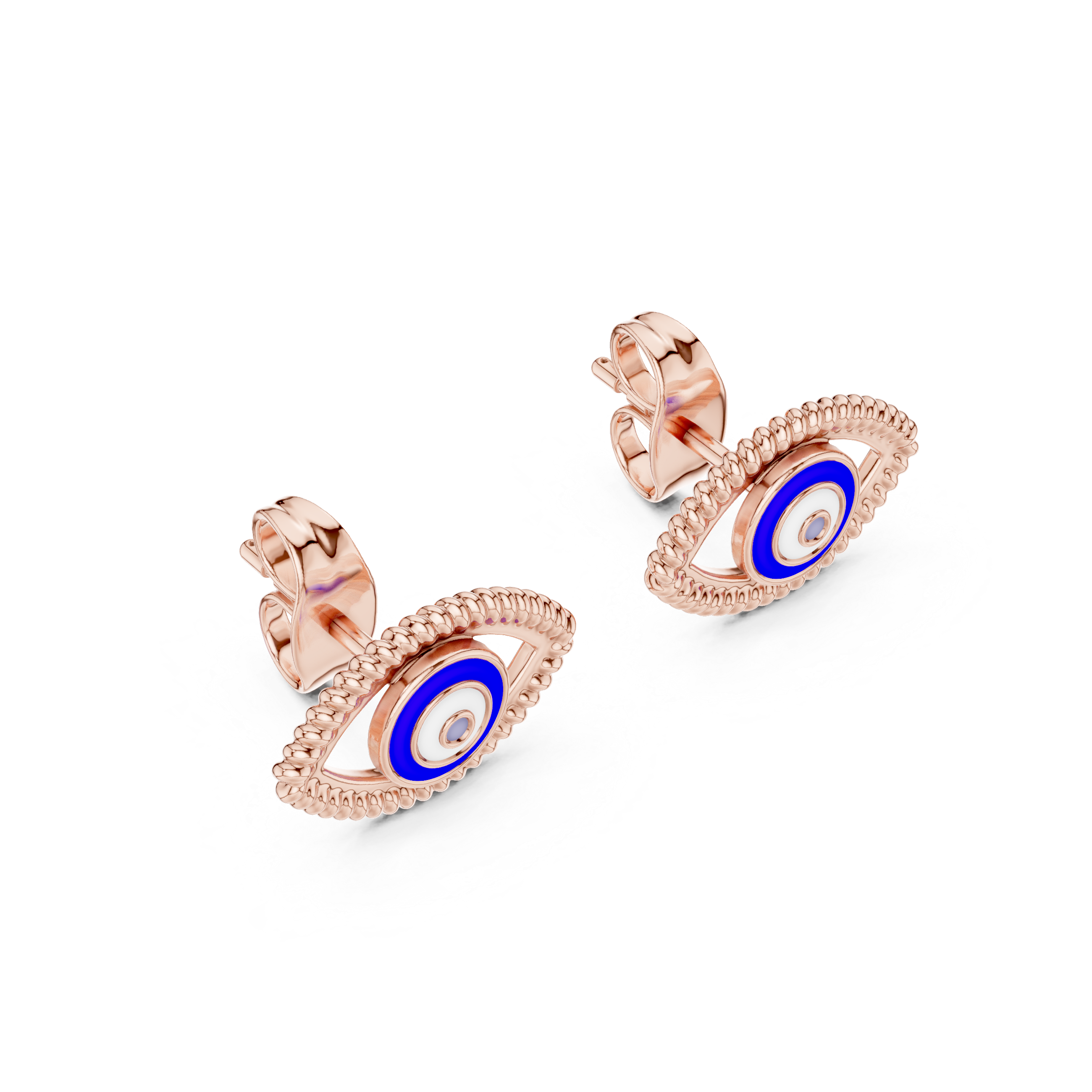 Protective Gaze Rose Gold Earrings