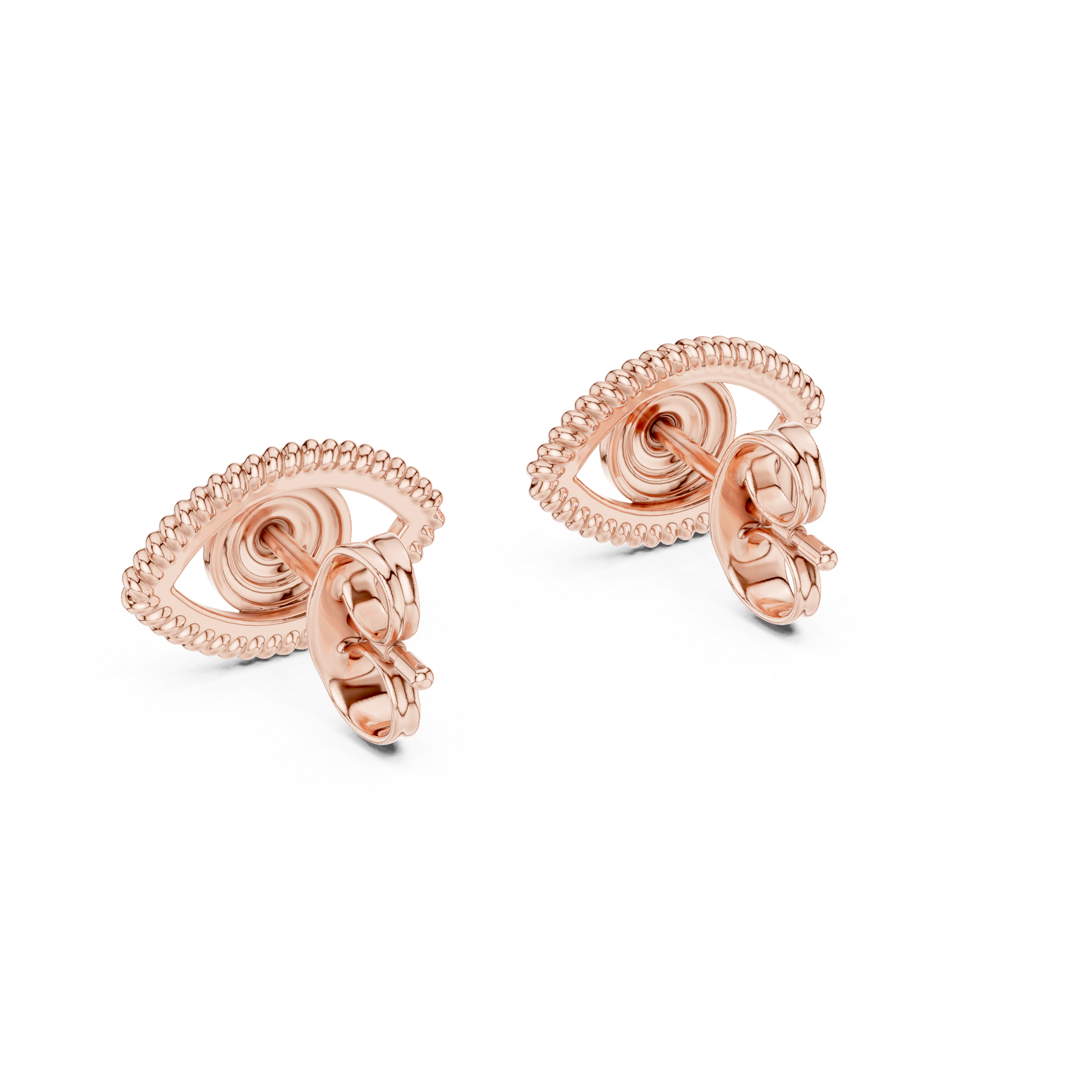 Protective Gaze Rose Gold Earrings