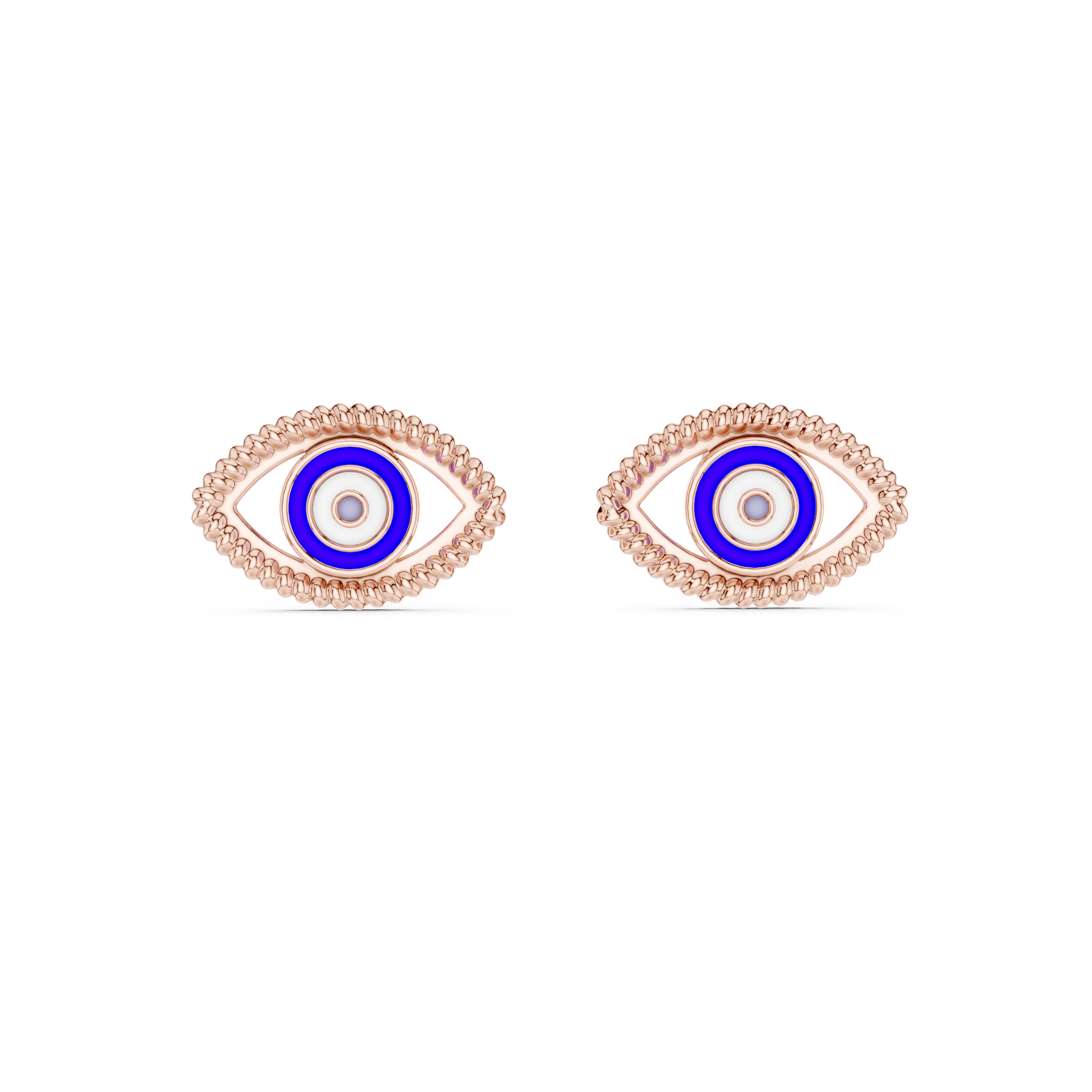 Protective Gaze Rose Gold Earrings