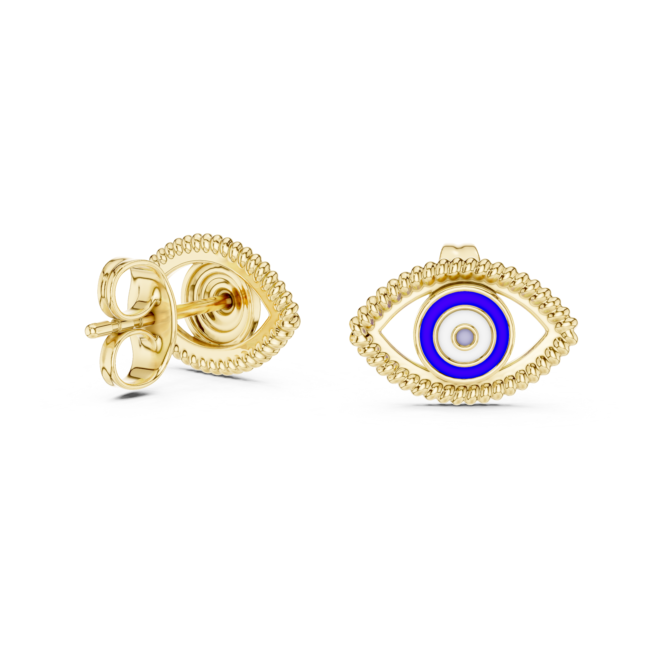 Protective Gaze Rose Gold Earrings