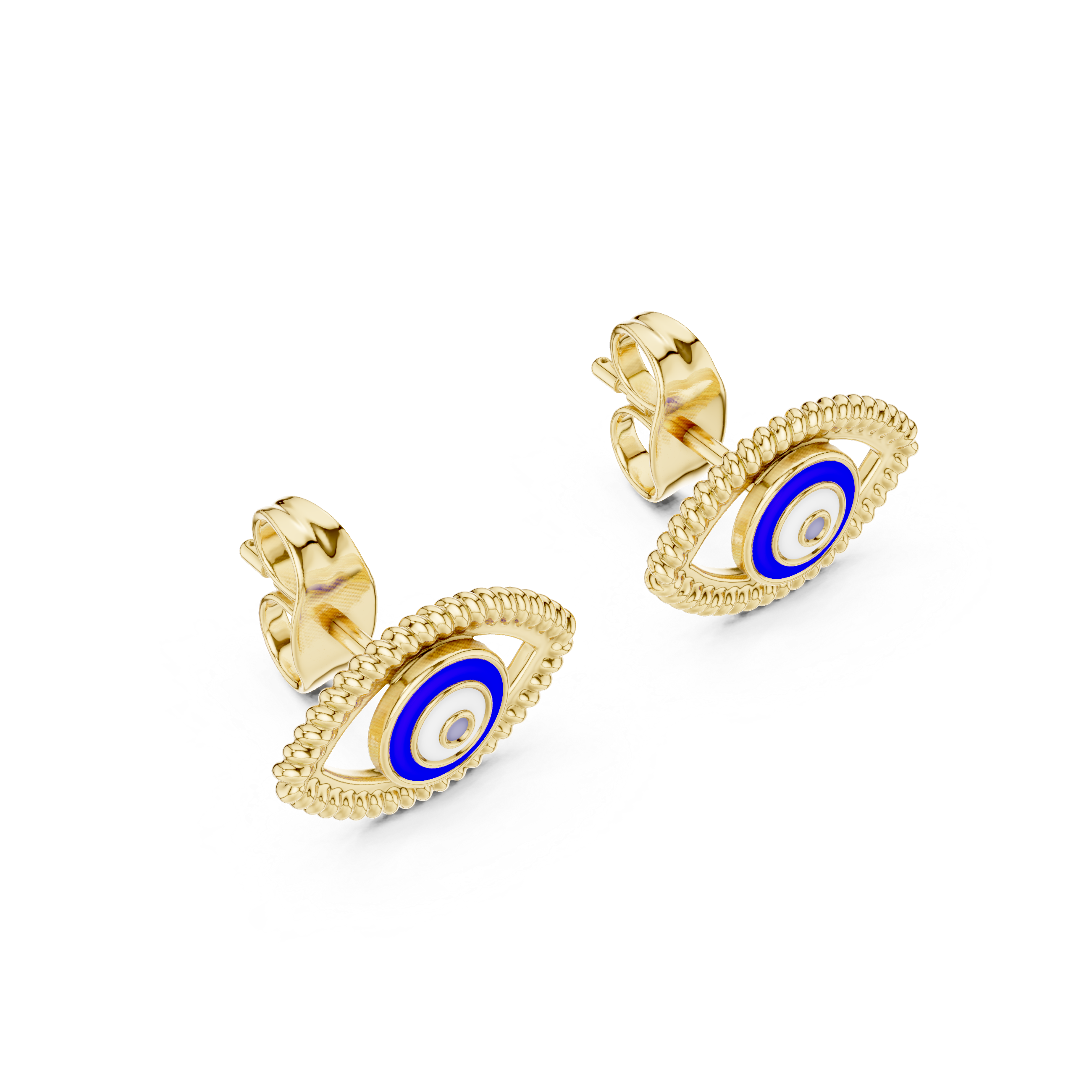 Protective Gaze Rose Gold Earrings