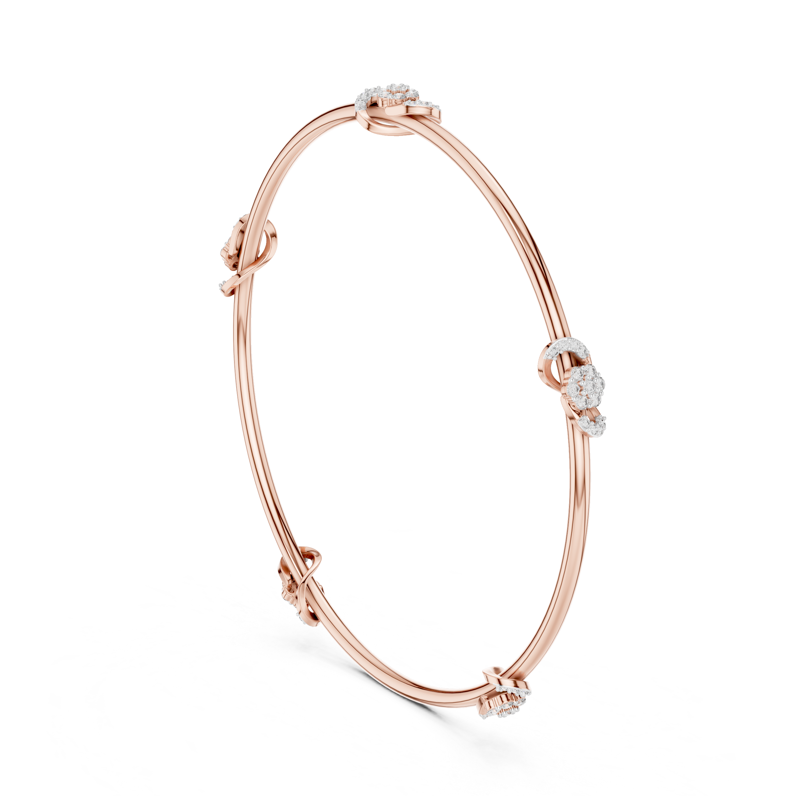 Delicate Knot Diamond Bangle
