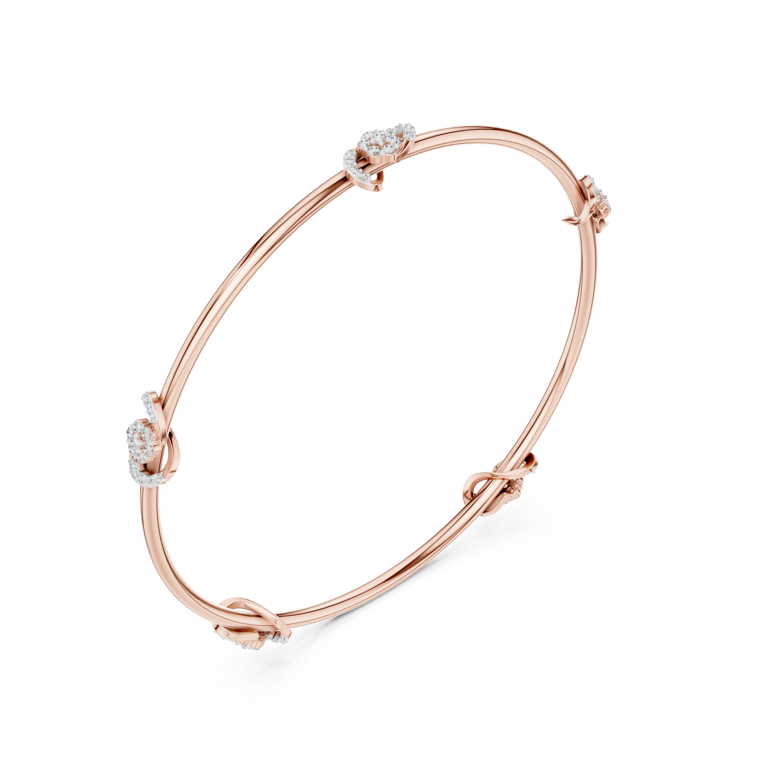 Delicate Knot Diamond Bangle
