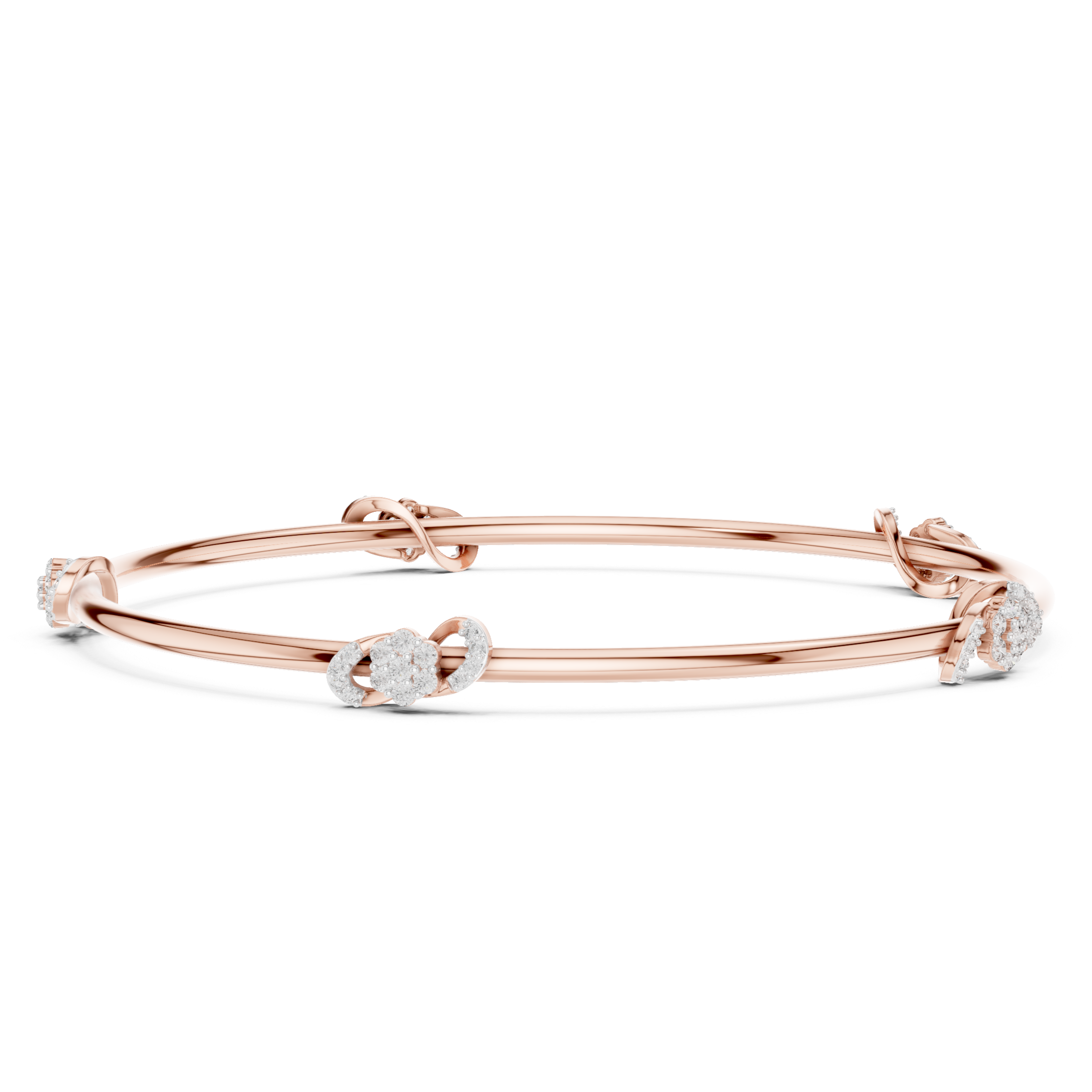 Delicate Knot Diamond Bangle