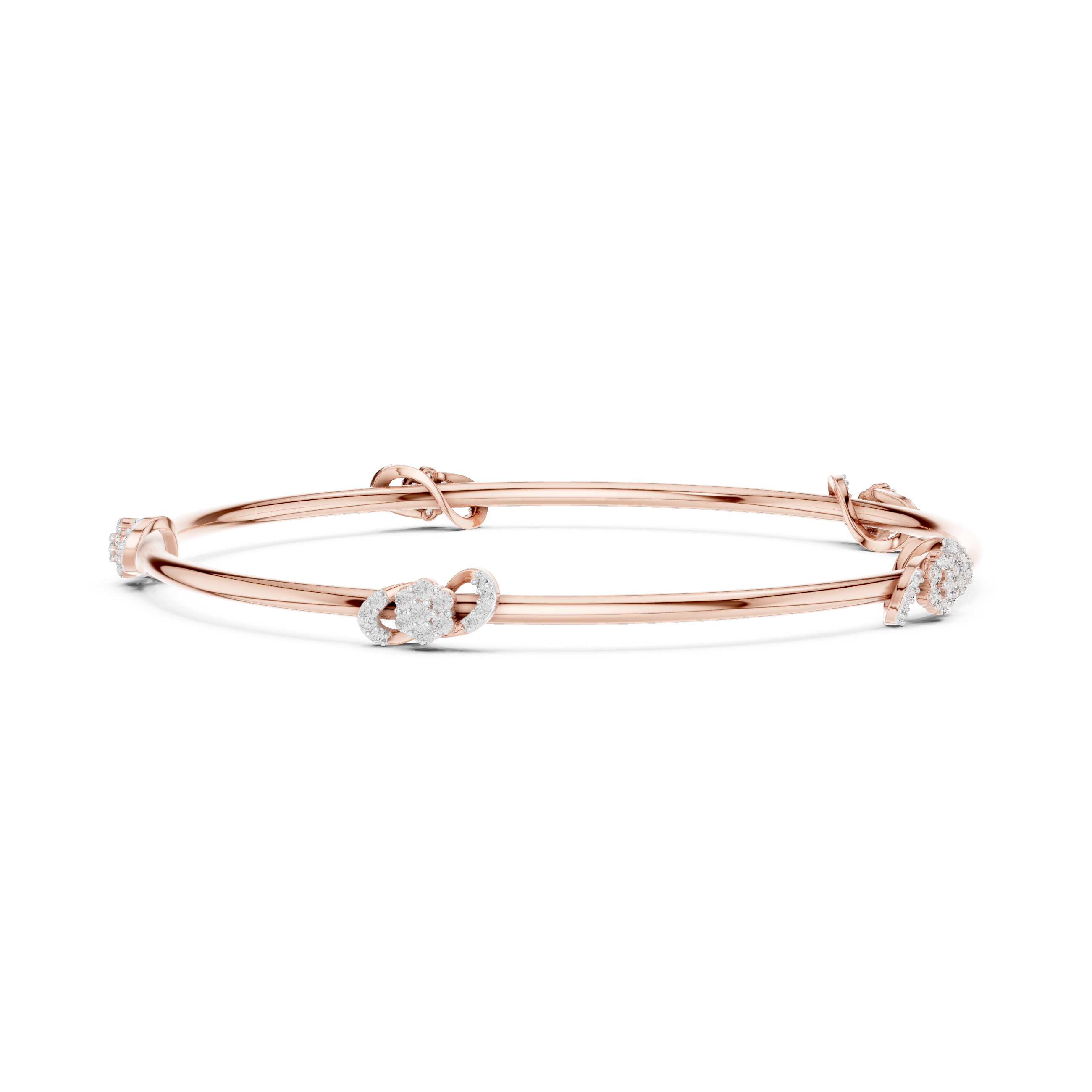Delicate Knot Diamond Bangle