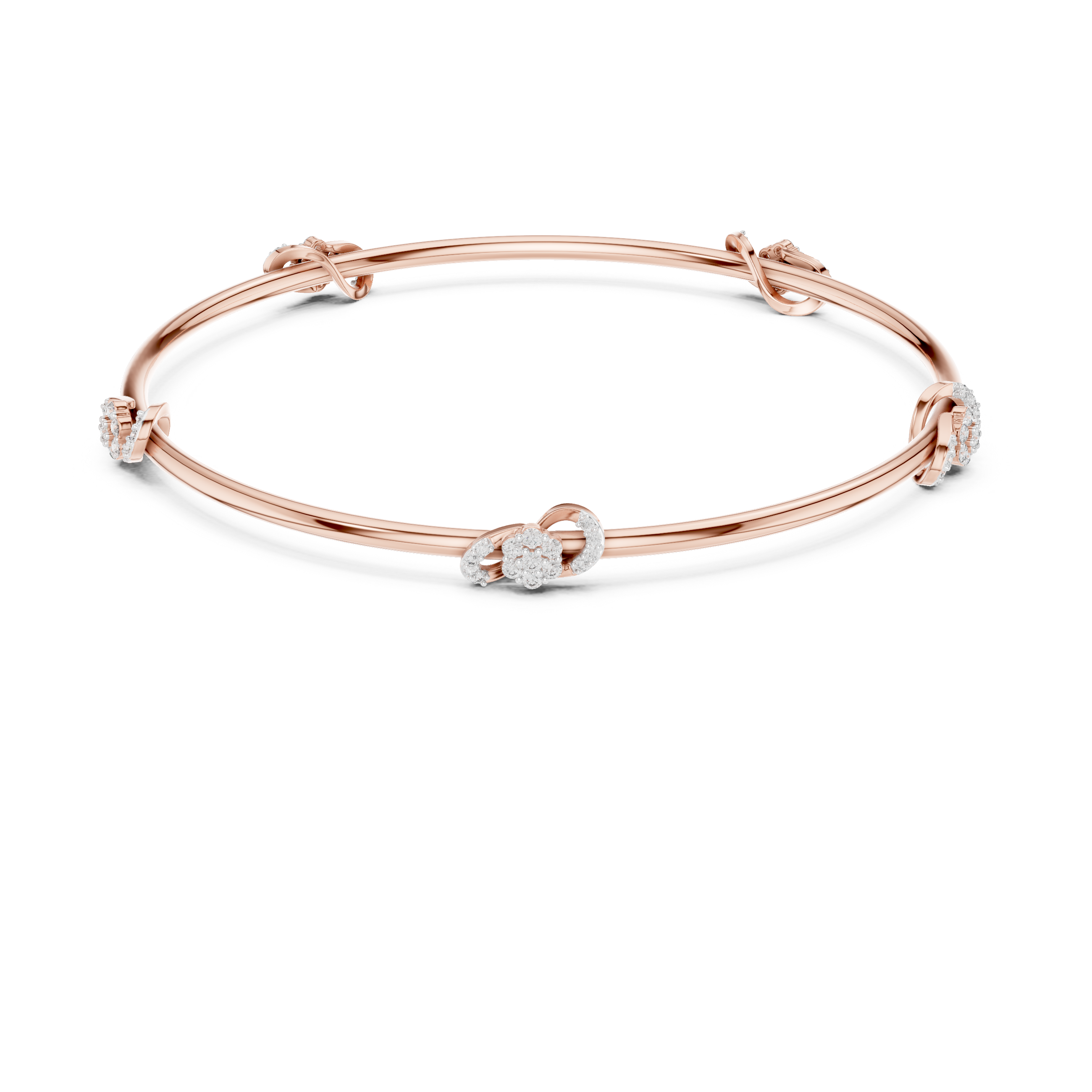 Delicate Knot Diamond Bangle