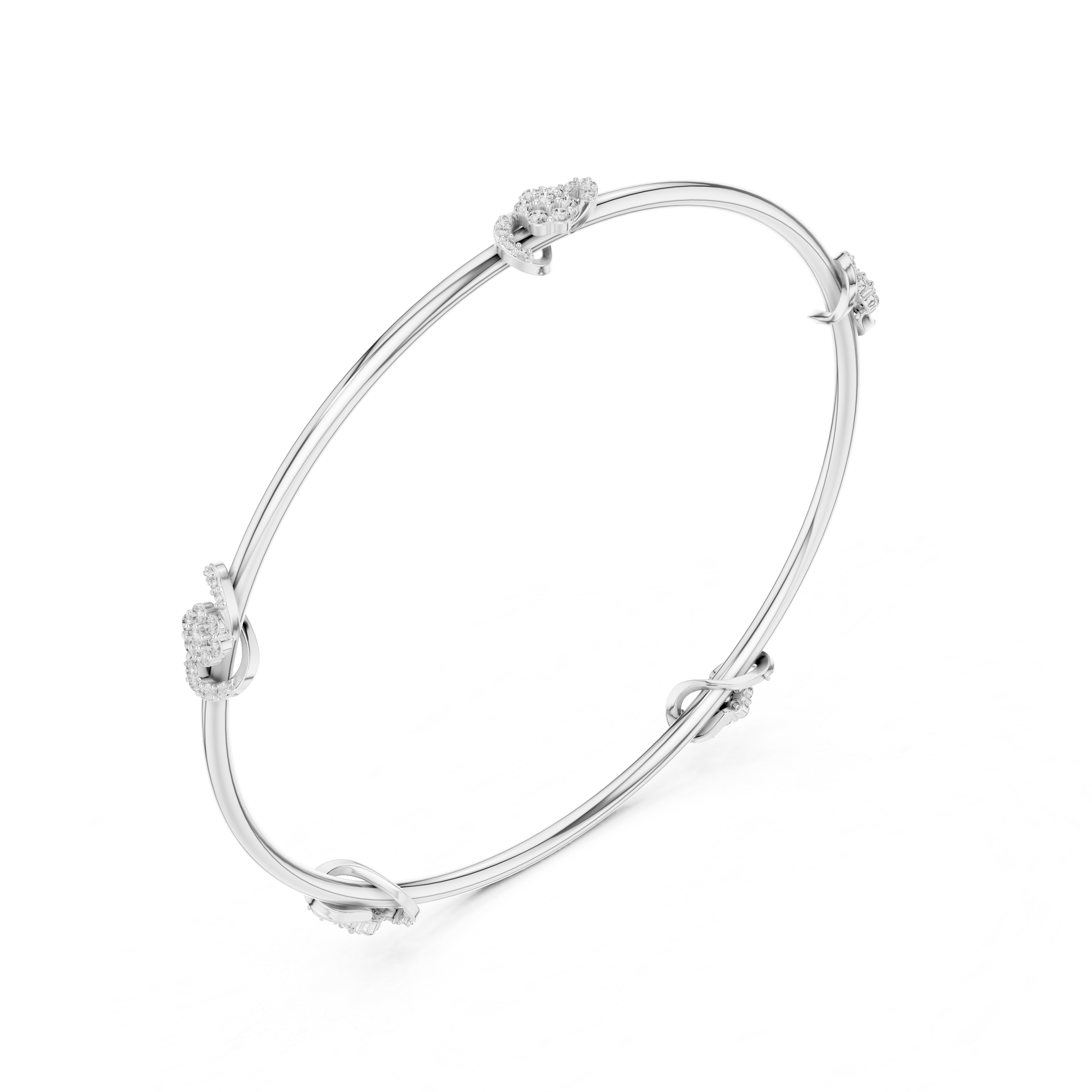 Delicate Knot Diamond Bangle