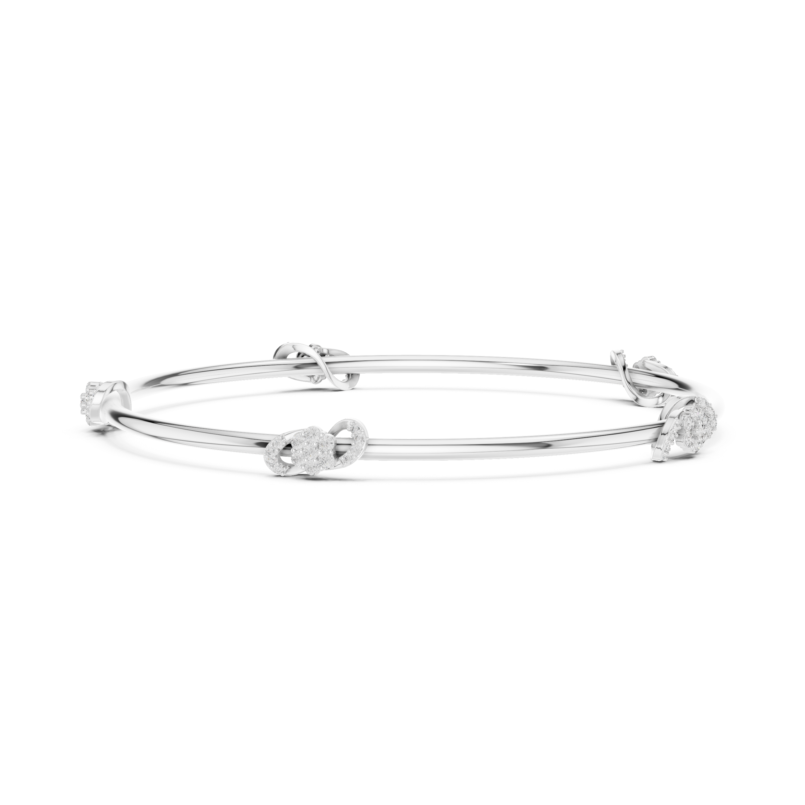 Delicate Knot Diamond Bangle