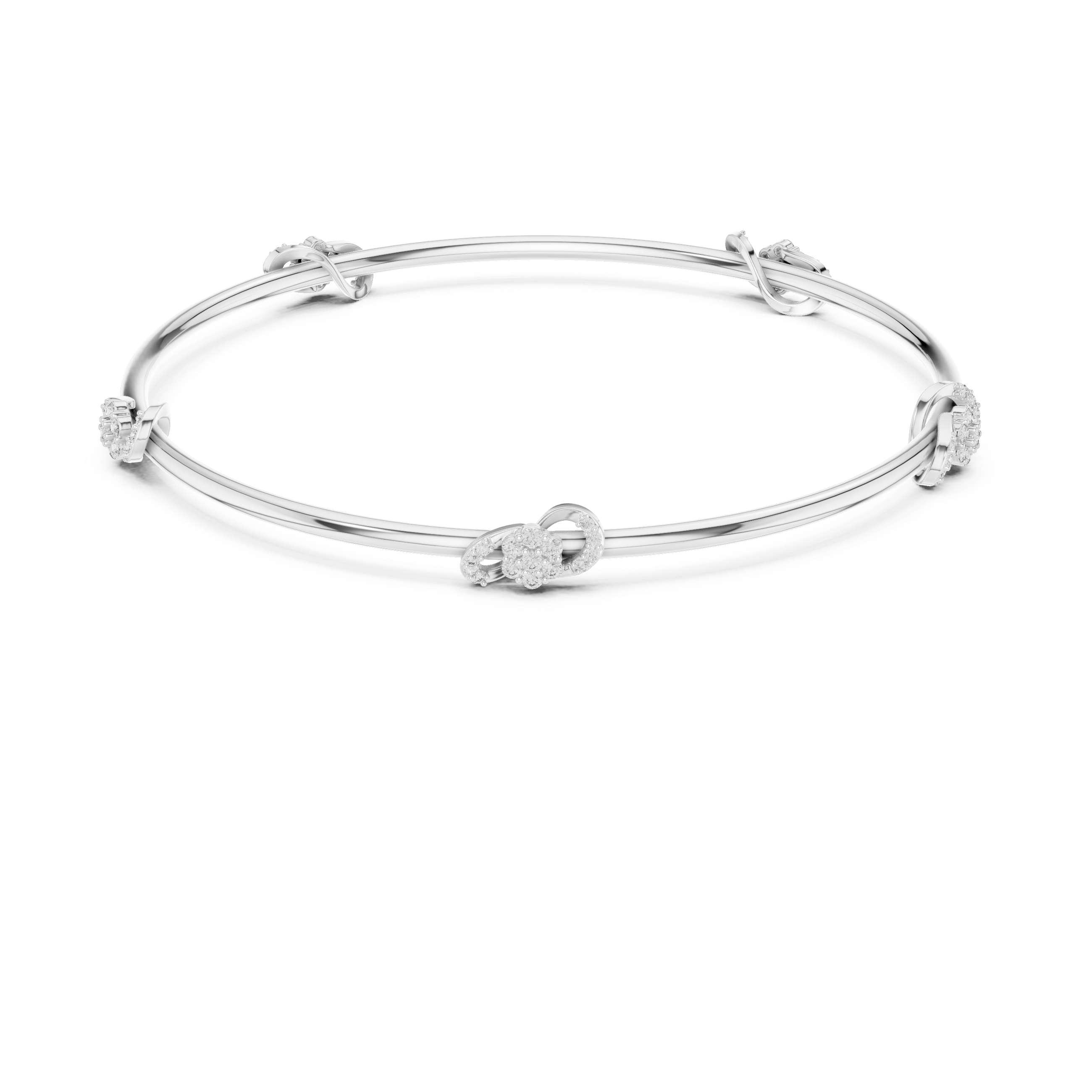 Delicate Knot Diamond Bangle