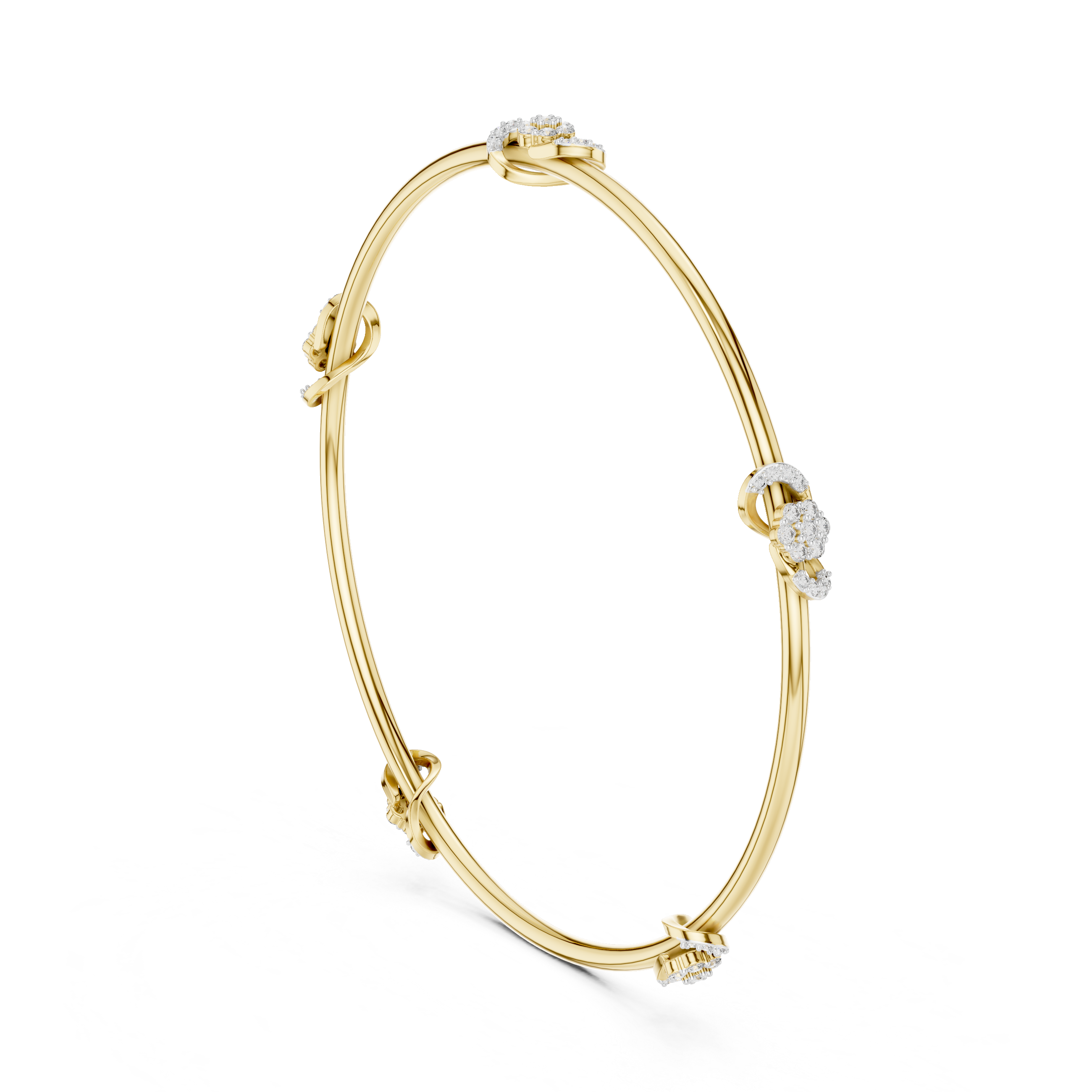 Delicate Knot Diamond Bangle"