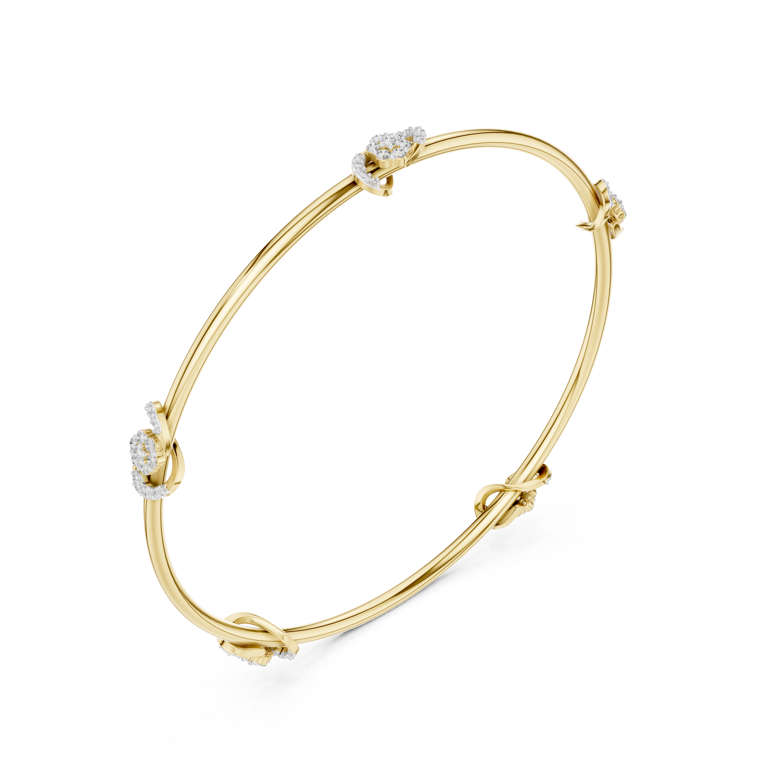 Delicate Knot Diamond Bangle