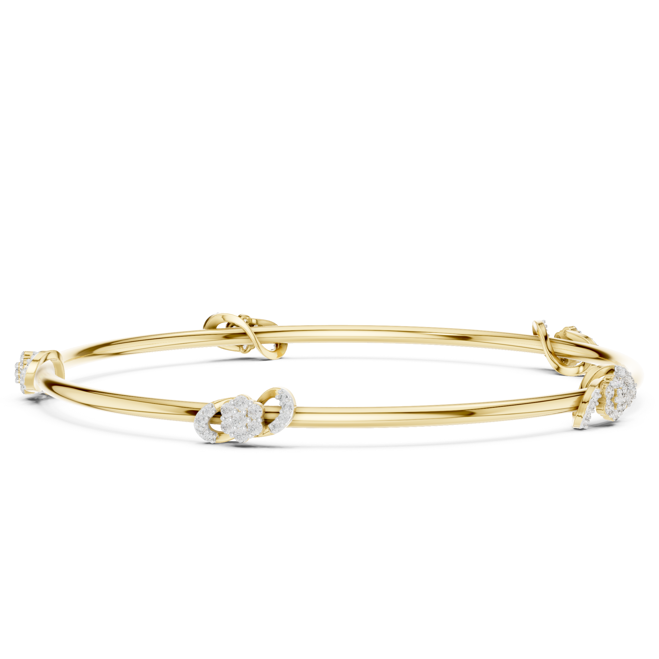 Delicate Knot Diamond Bangle"