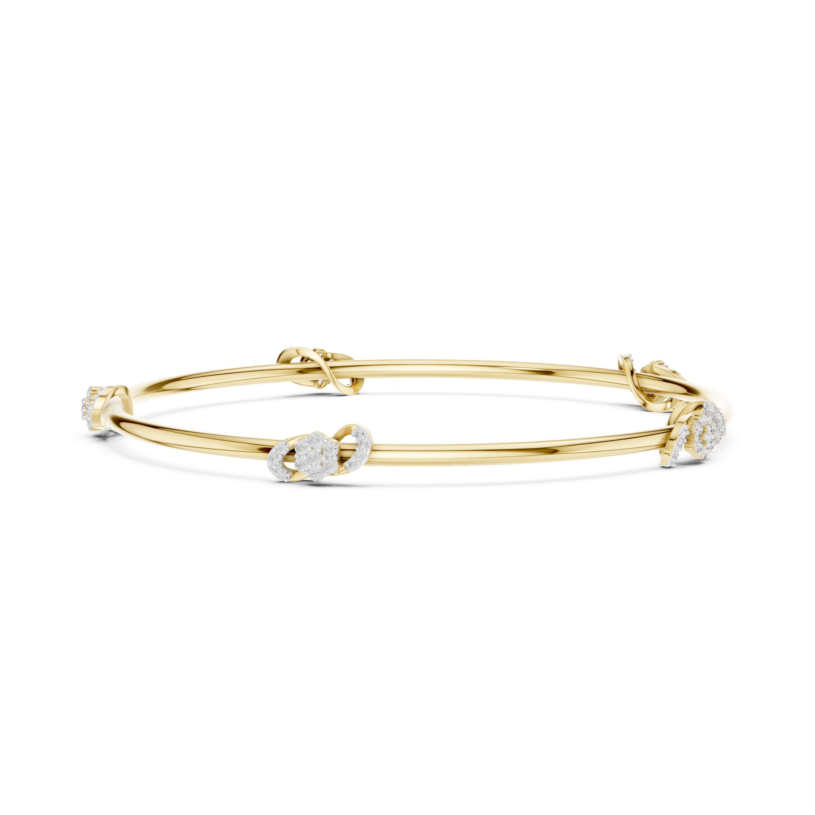 Delicate Knot Diamond Bangle