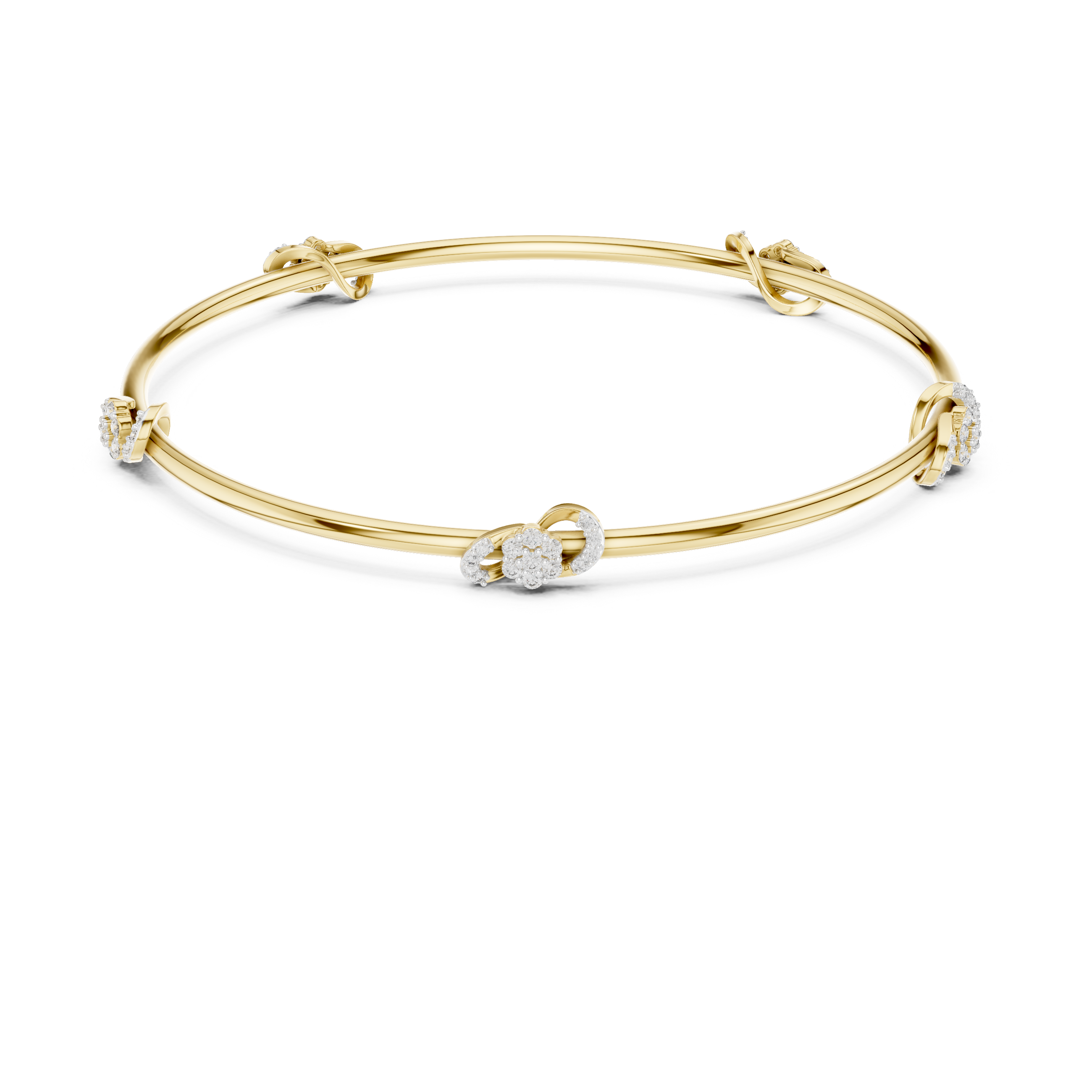 Delicate Knot Diamond Bangle