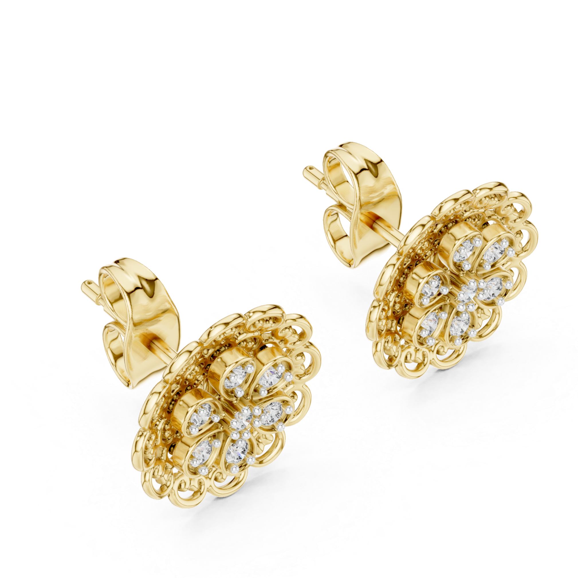 Regal Petal Filigree Earrings