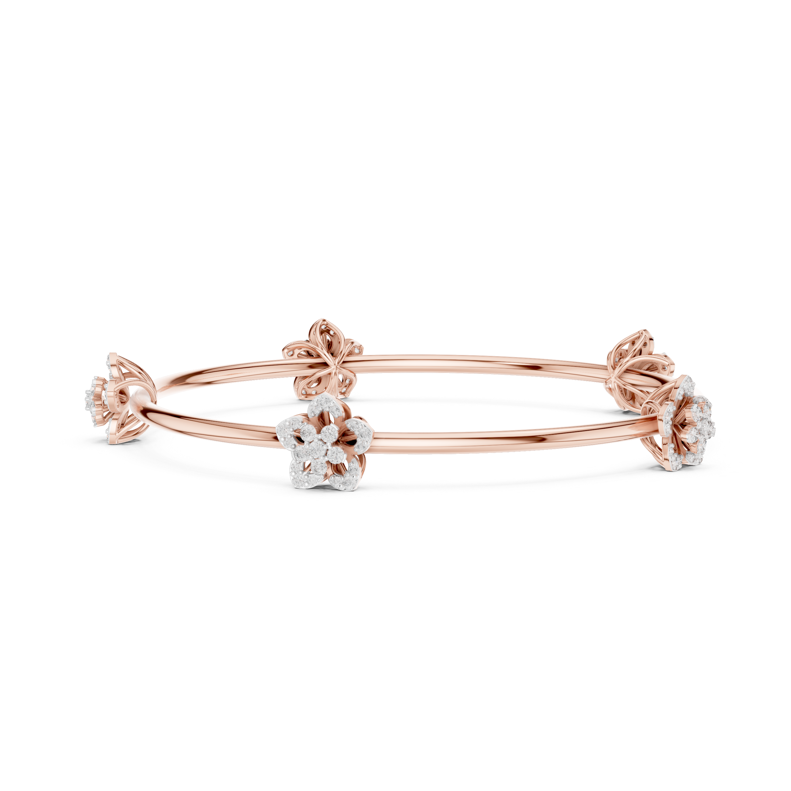 Floral Diamond Cluster Bangle