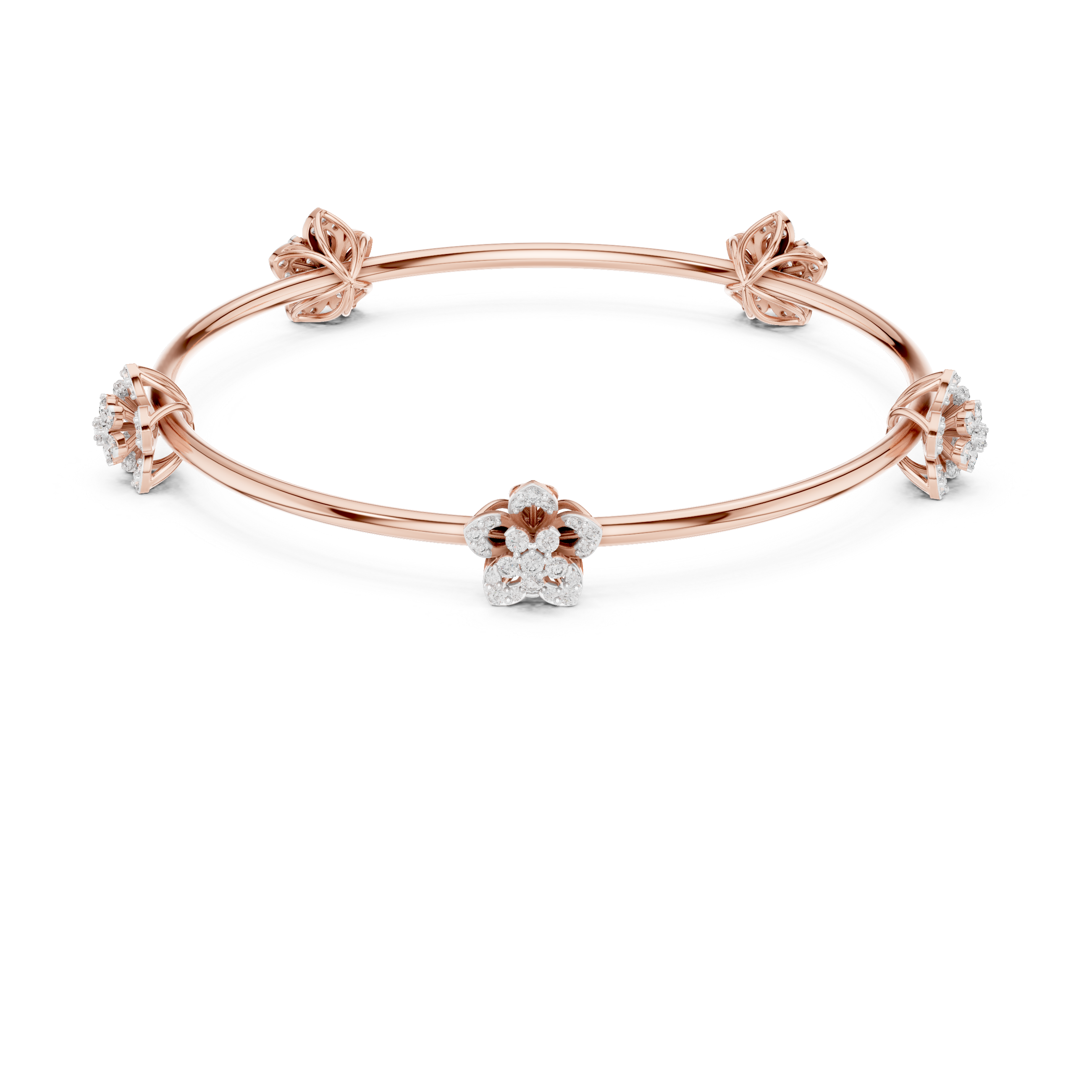 Floral Diamond Cluster Bangle