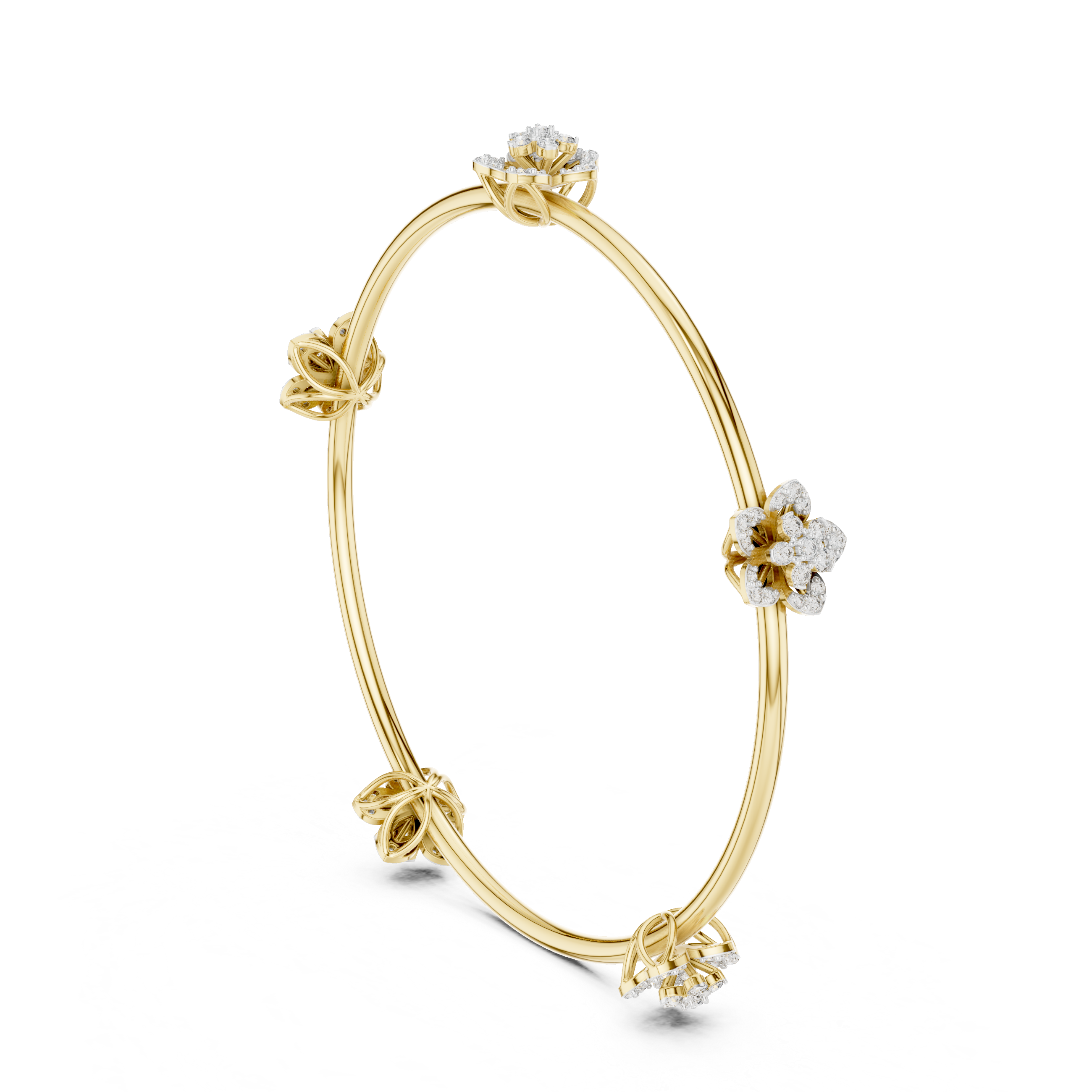 Floral Diamond Cluster Bangle