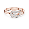 V-shaped Diamond Accent Engagement Ring