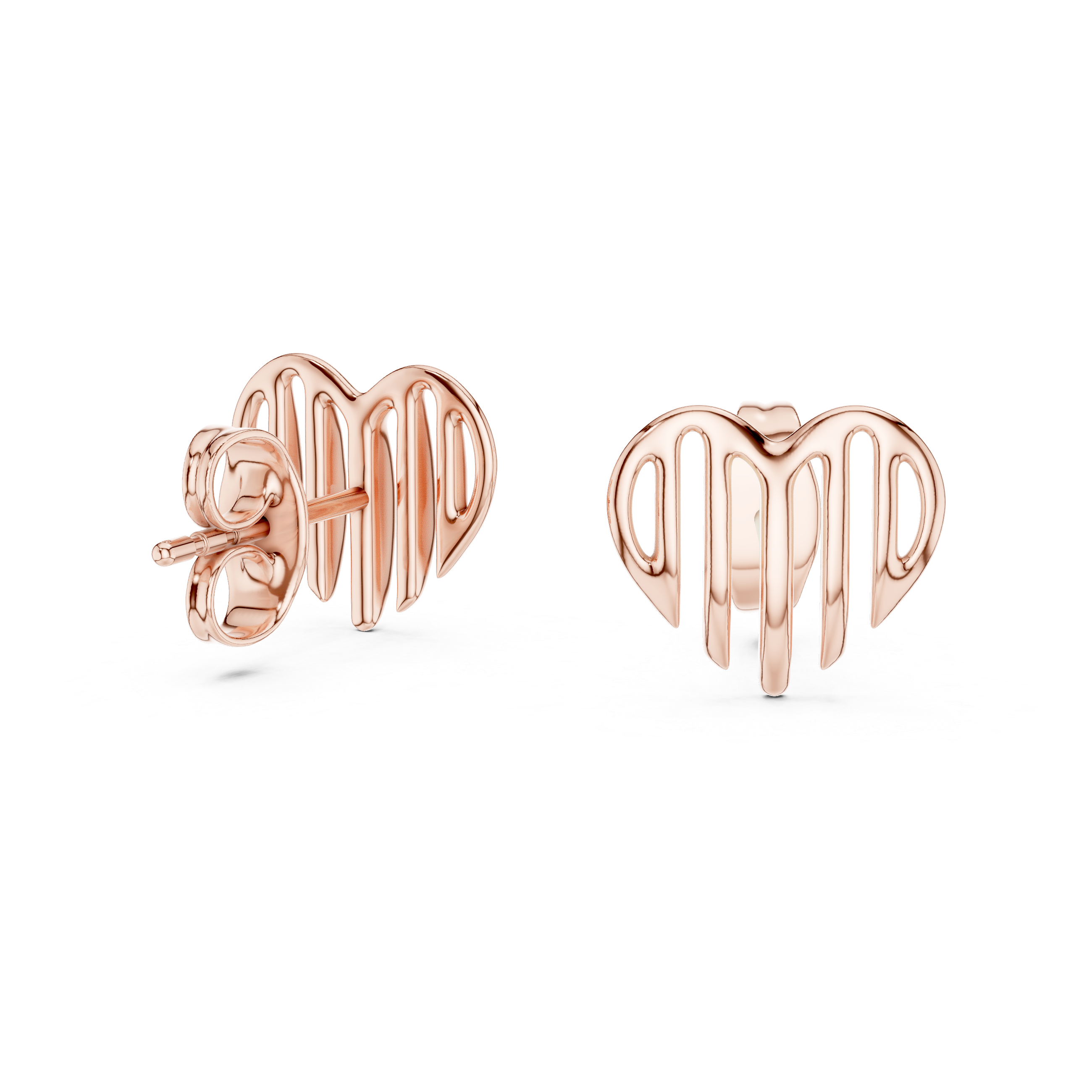 Golden Heartbeat Studs